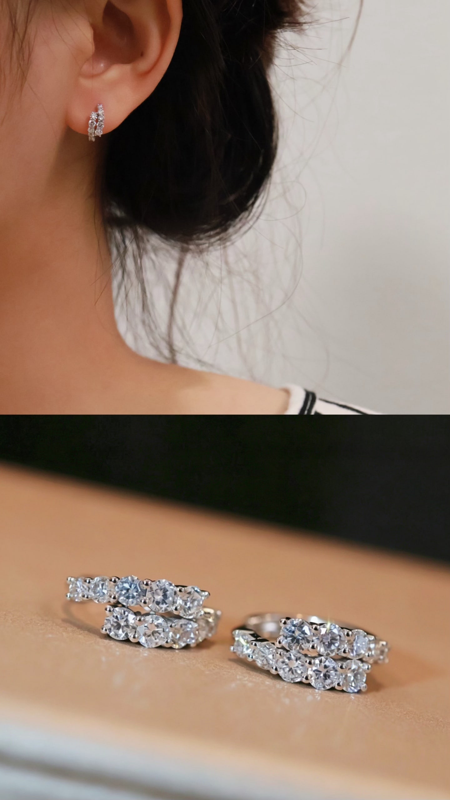 18K Gold Lab-Grown Diamond Earrings - 6