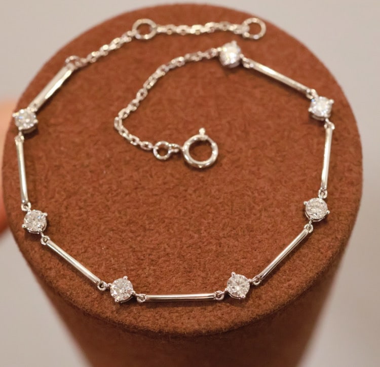 18K Gold Lab-Grown Diamond Bracelet - 7