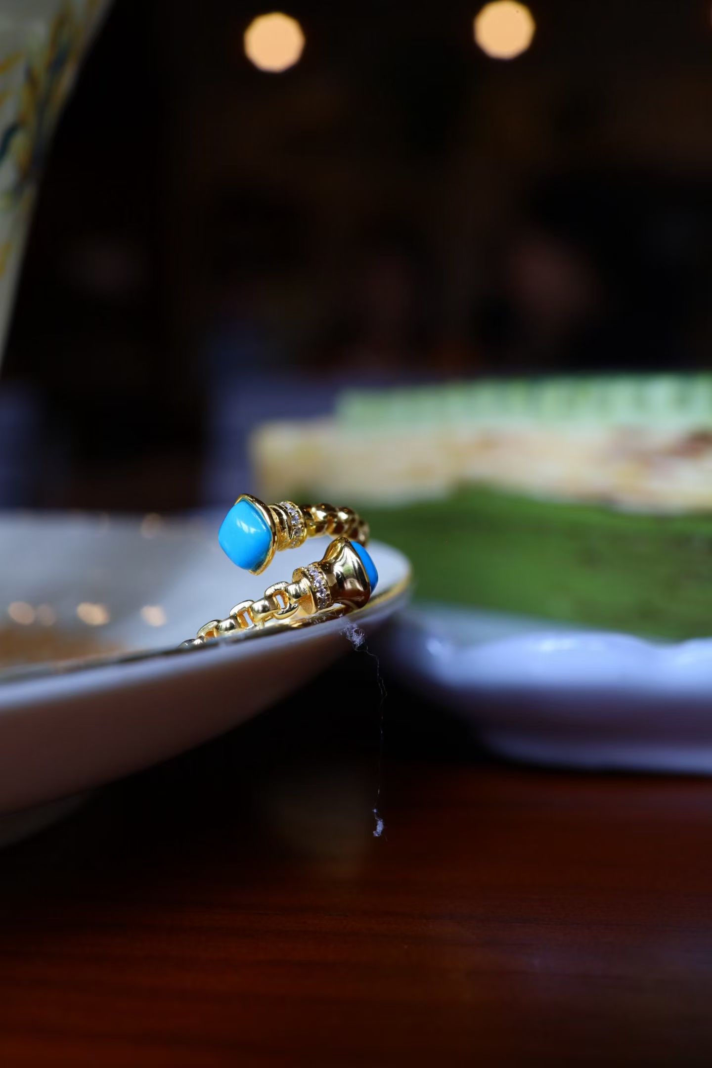 Sterling Silver Enhanced Turquoise Ring - 5