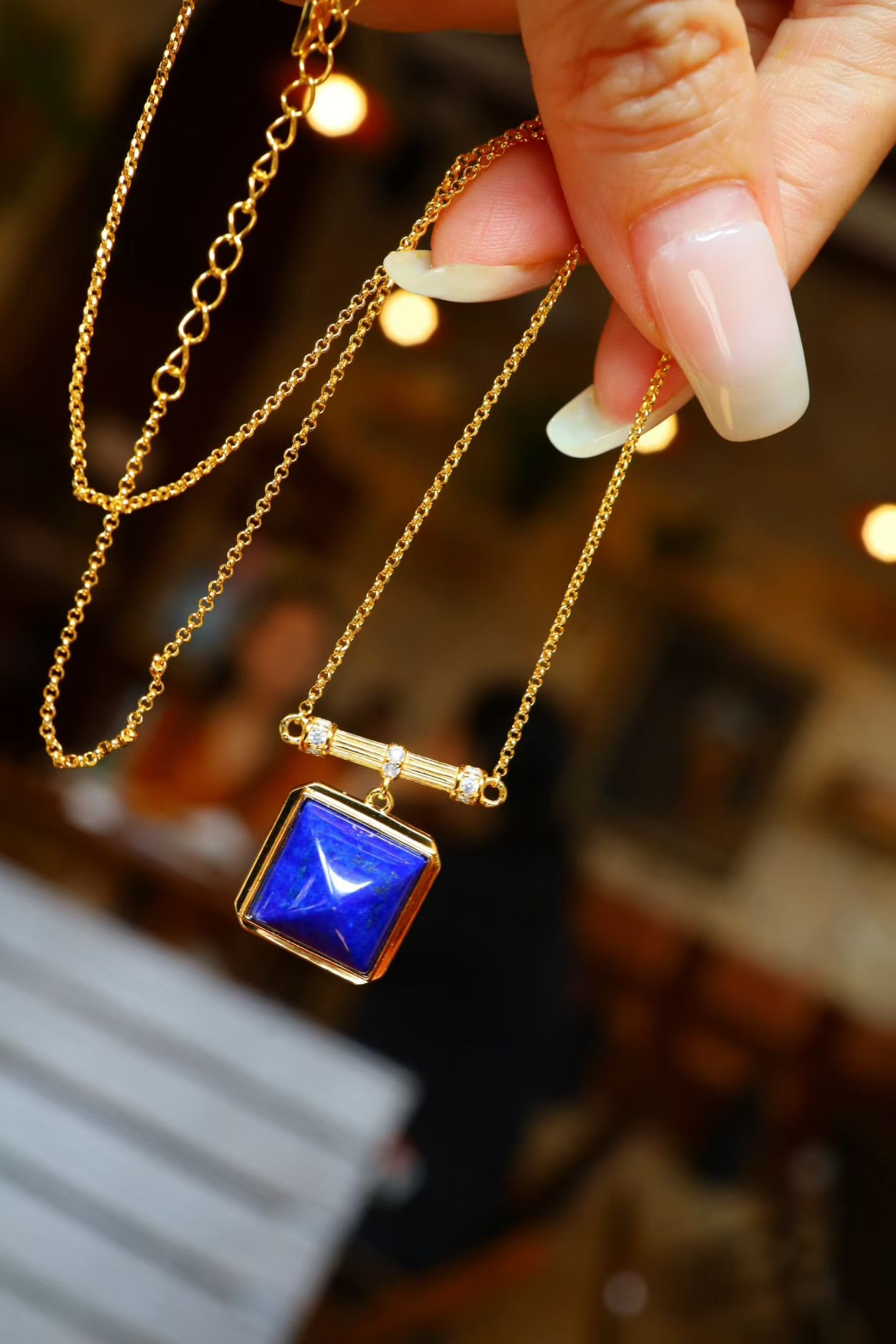 S925 Silver Natural Lapis Lazuli Necklace - 2