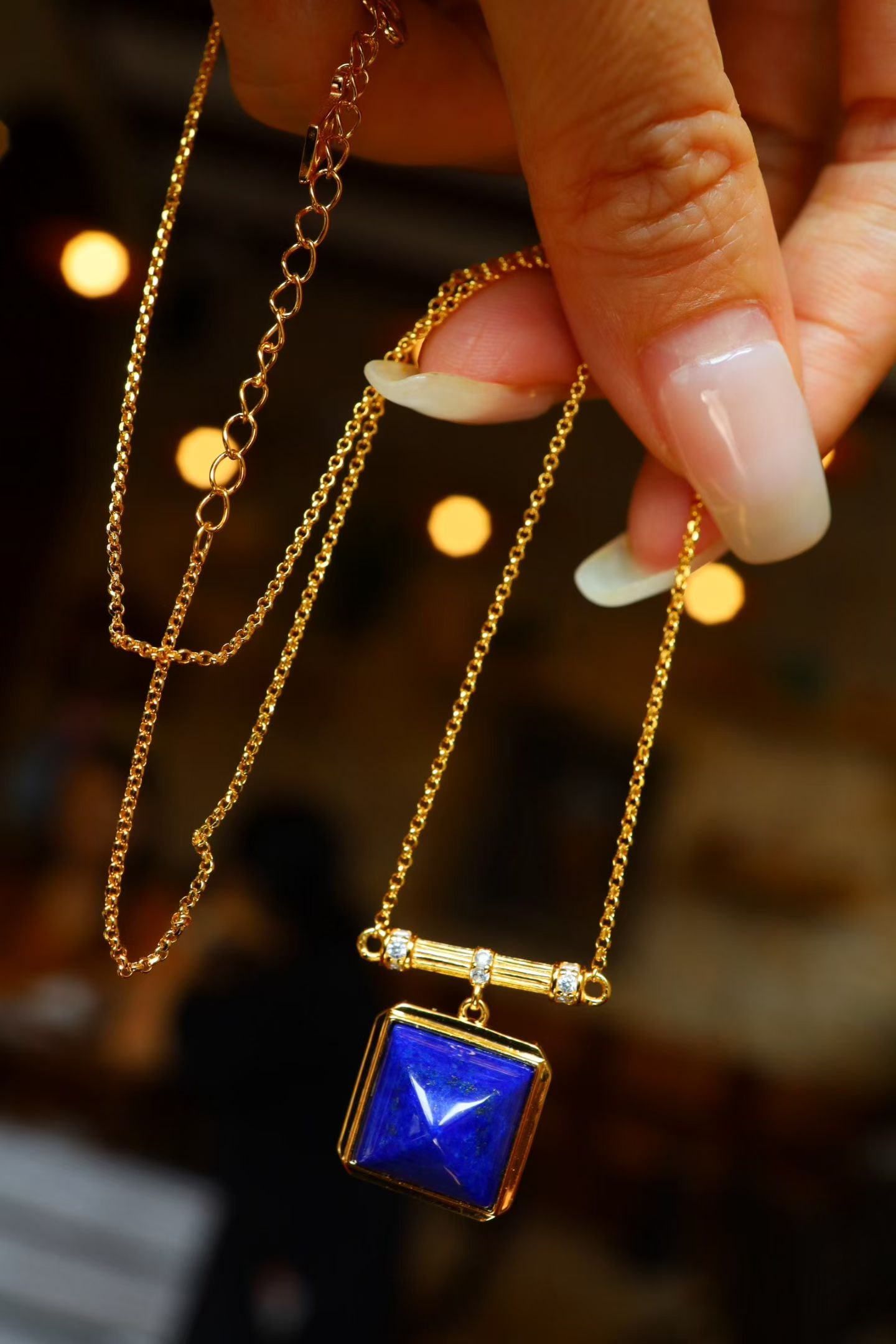 S925 Silver Natural Lapis Lazuli Necklace - 3