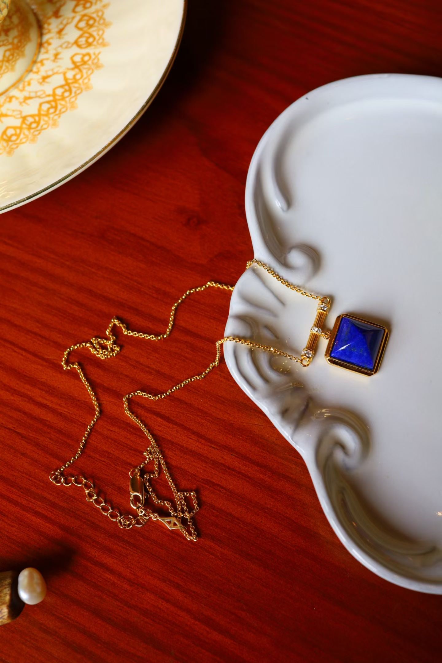 S925 Silver Natural Lapis Lazuli Necklace - 5