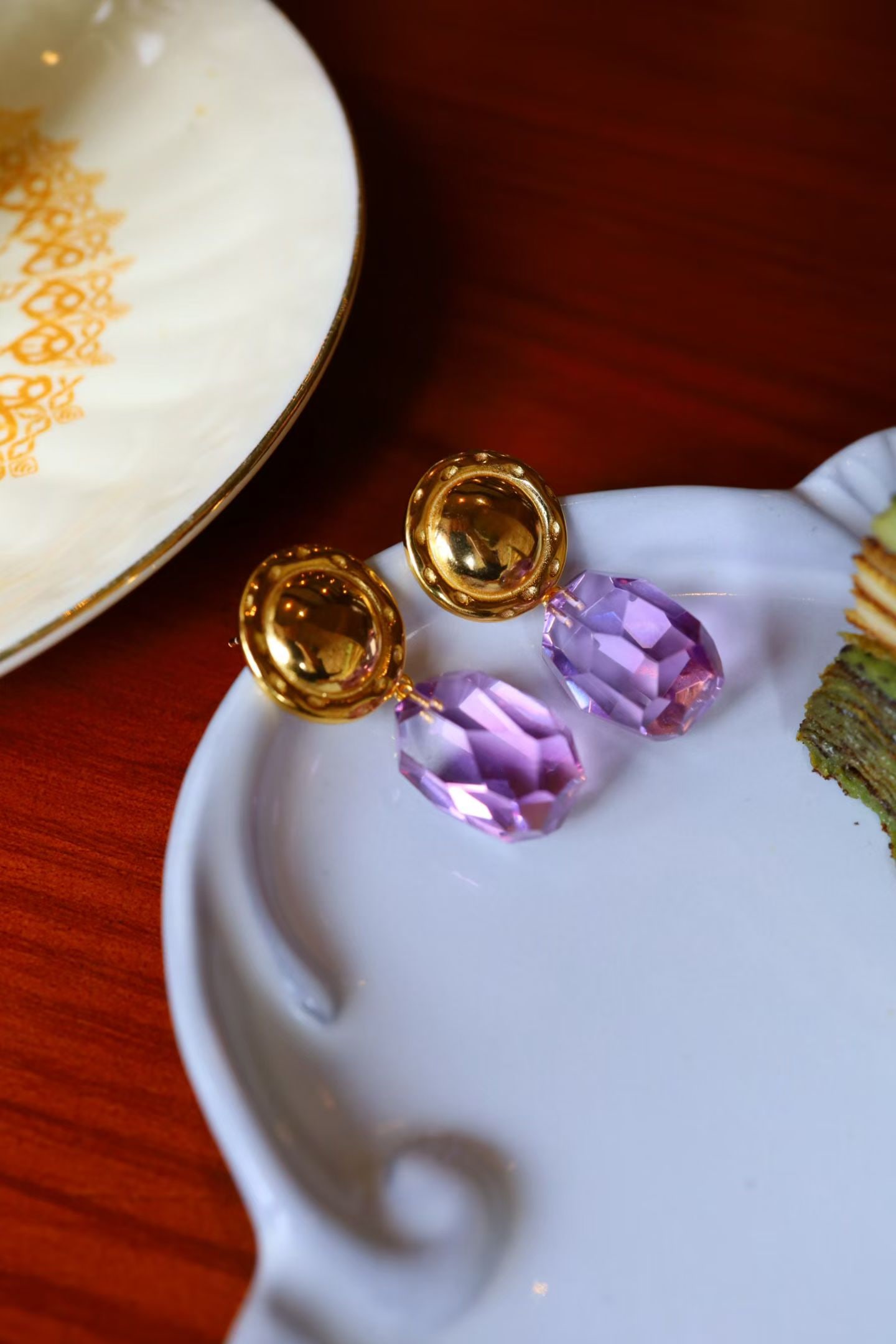 Natural Amethyst Earrings - 3