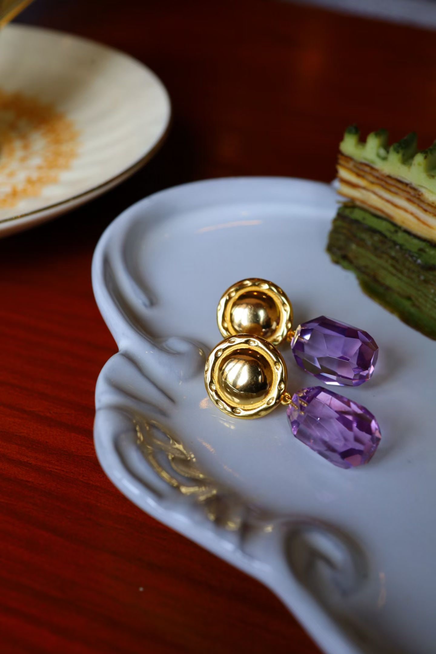 Natural Amethyst Earrings - 6