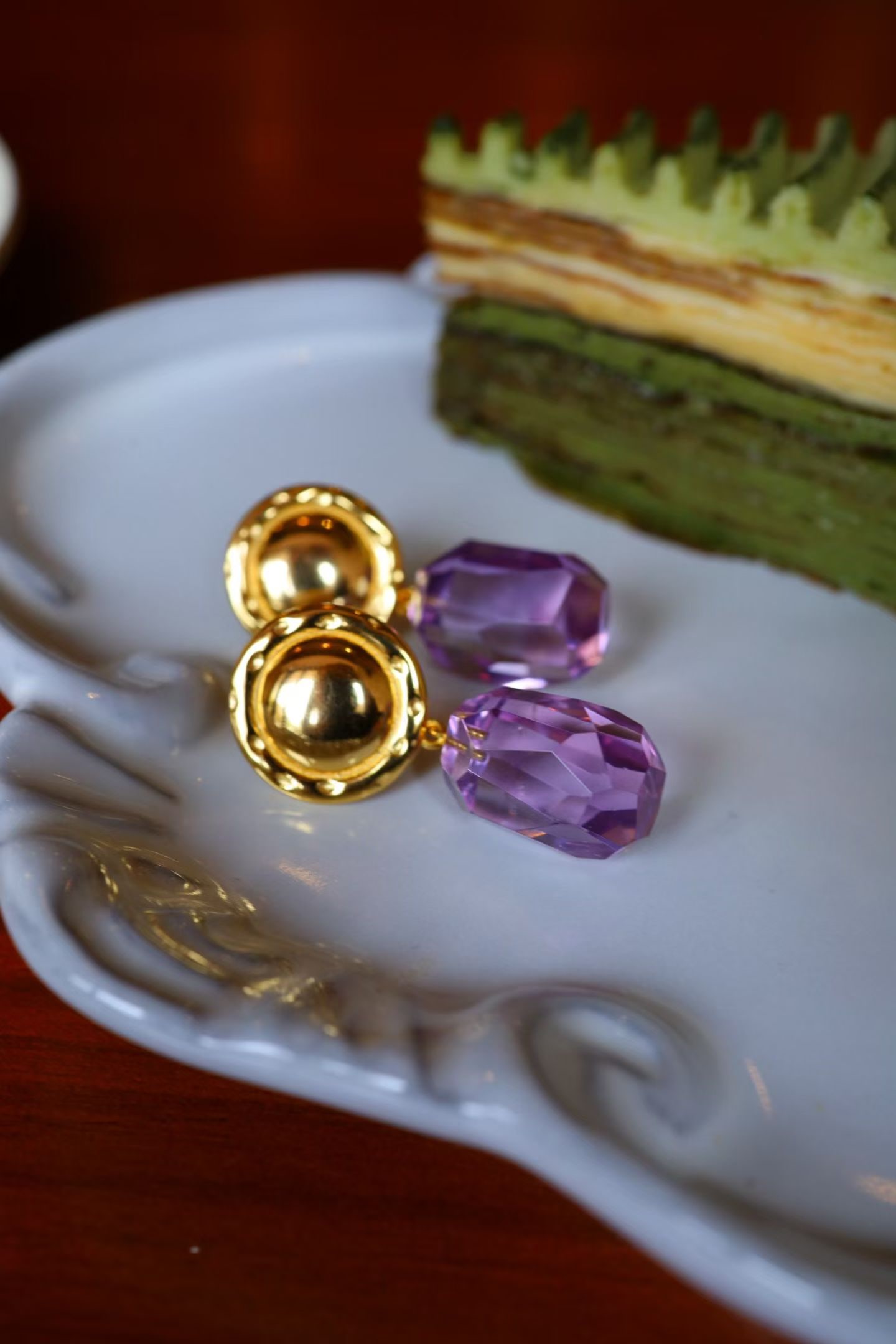 Natural Amethyst Earrings - 8