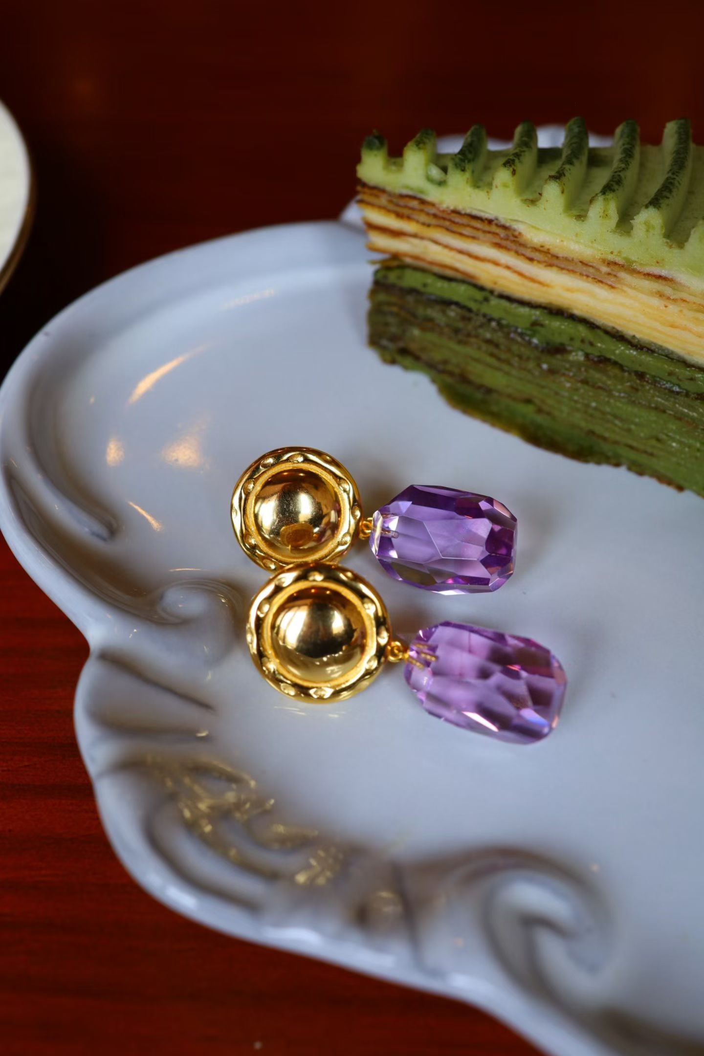 Natural Amethyst Earrings - 9