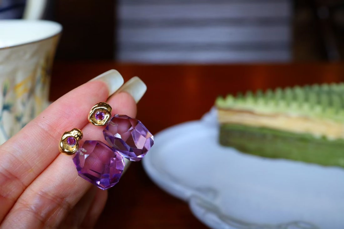Sterling Silver Amethyst Earrings - 4