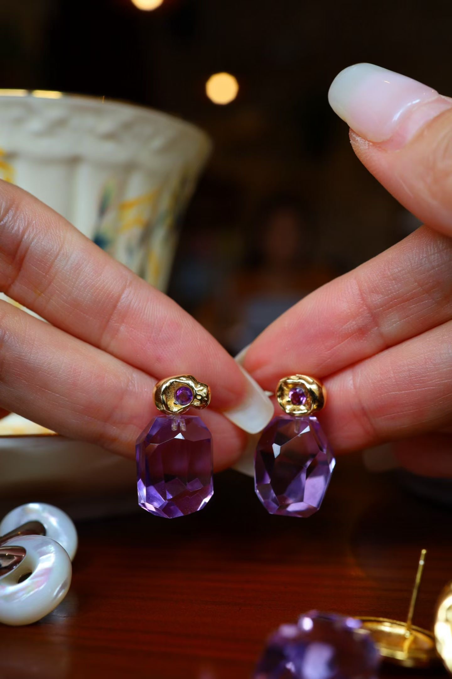 Sterling Silver Amethyst Earrings - 7