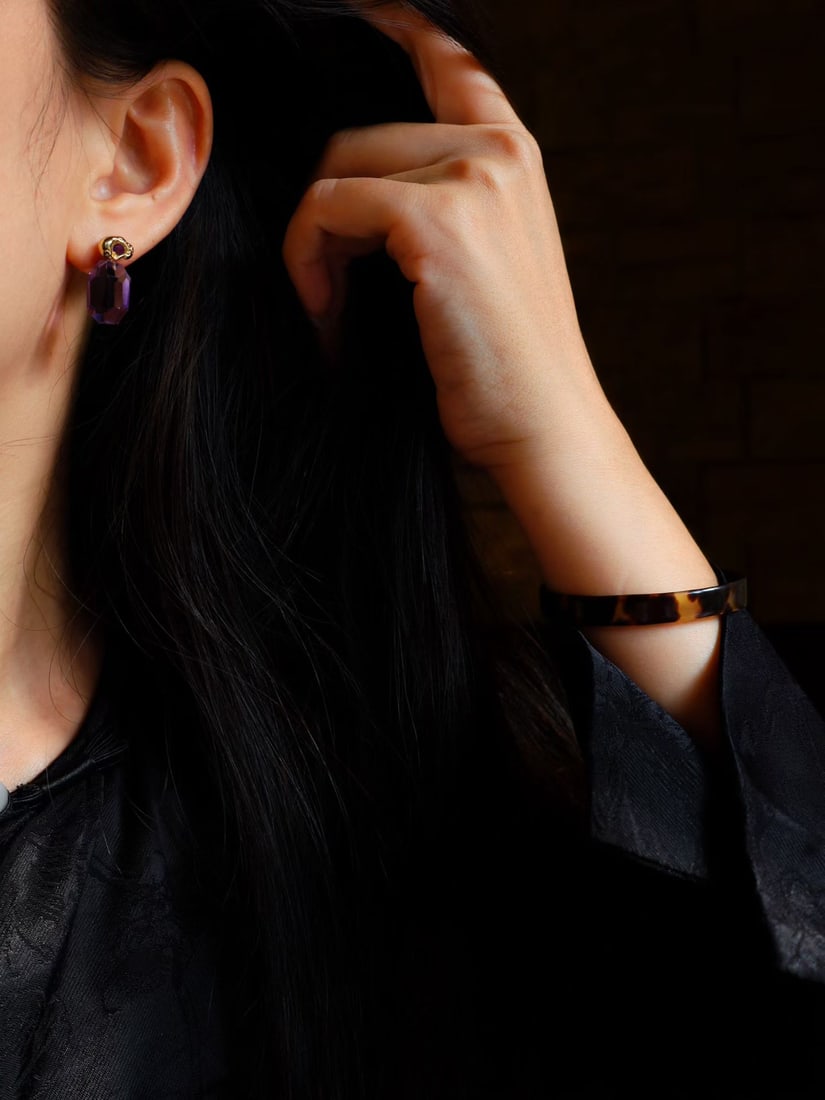 Sterling Silver Amethyst Earrings - 8