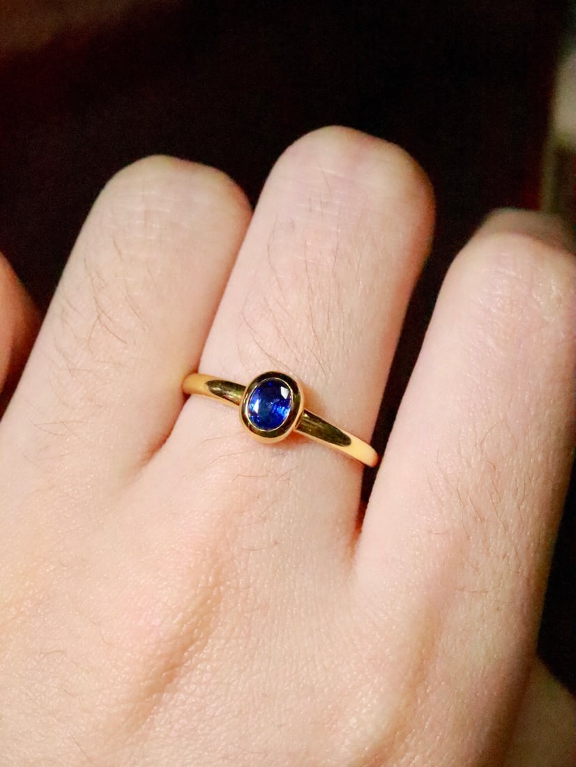 18K Gold Sapphire Ring - 5