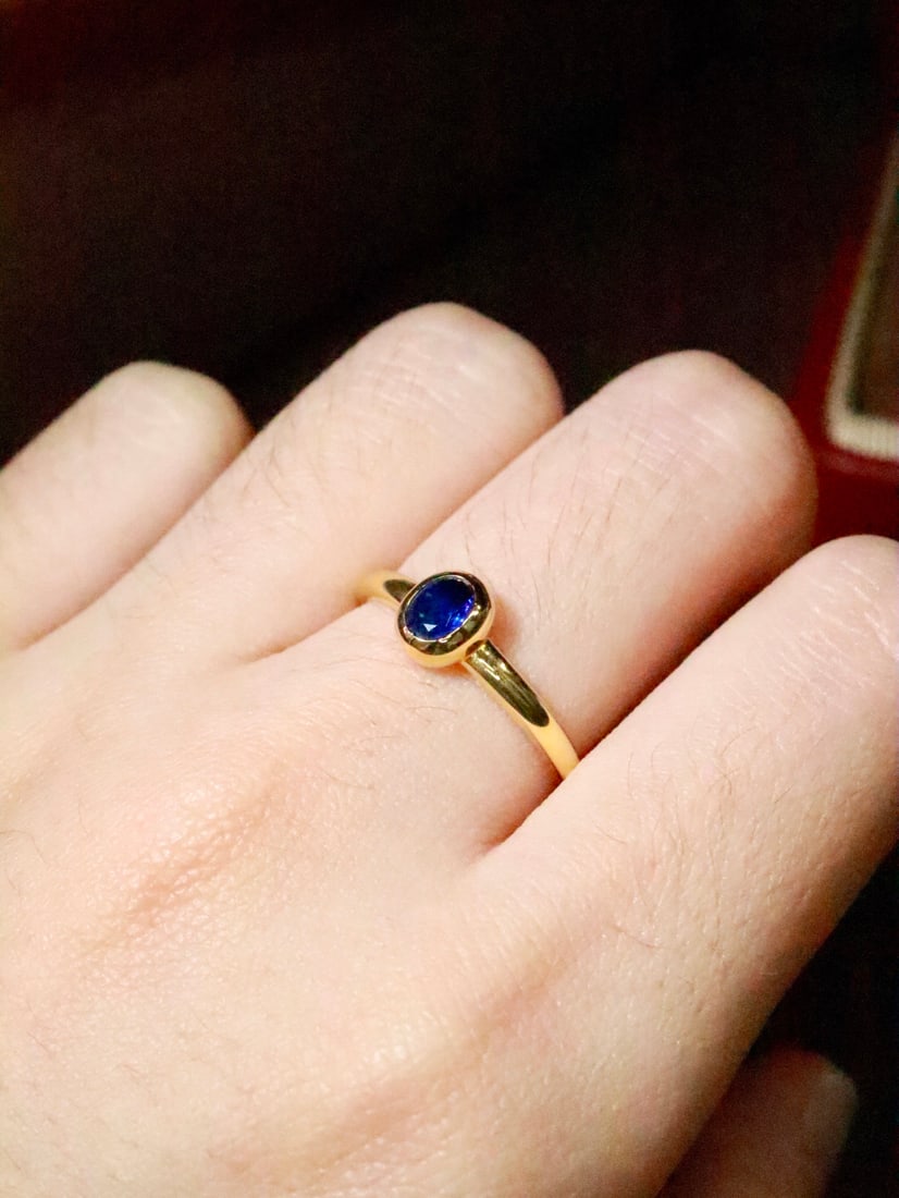 18K Gold Sapphire Ring - 6