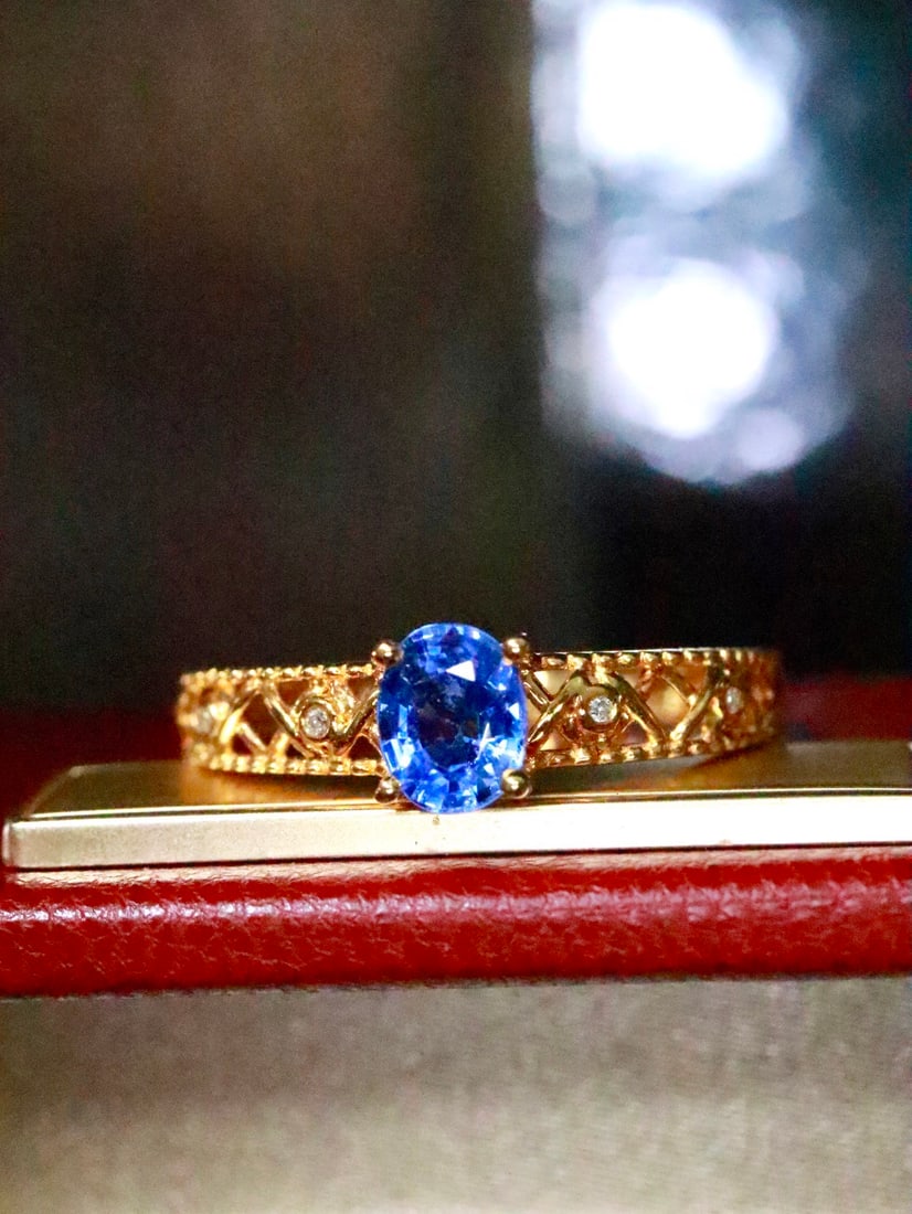 18K Gold Natural Sapphire Ring - 3