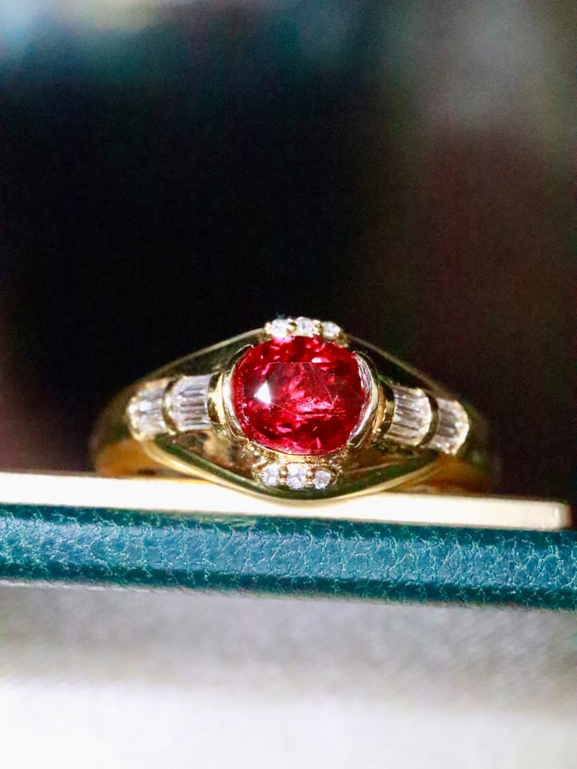 18K Gold Natural No-Heat Ruby Ring - 4