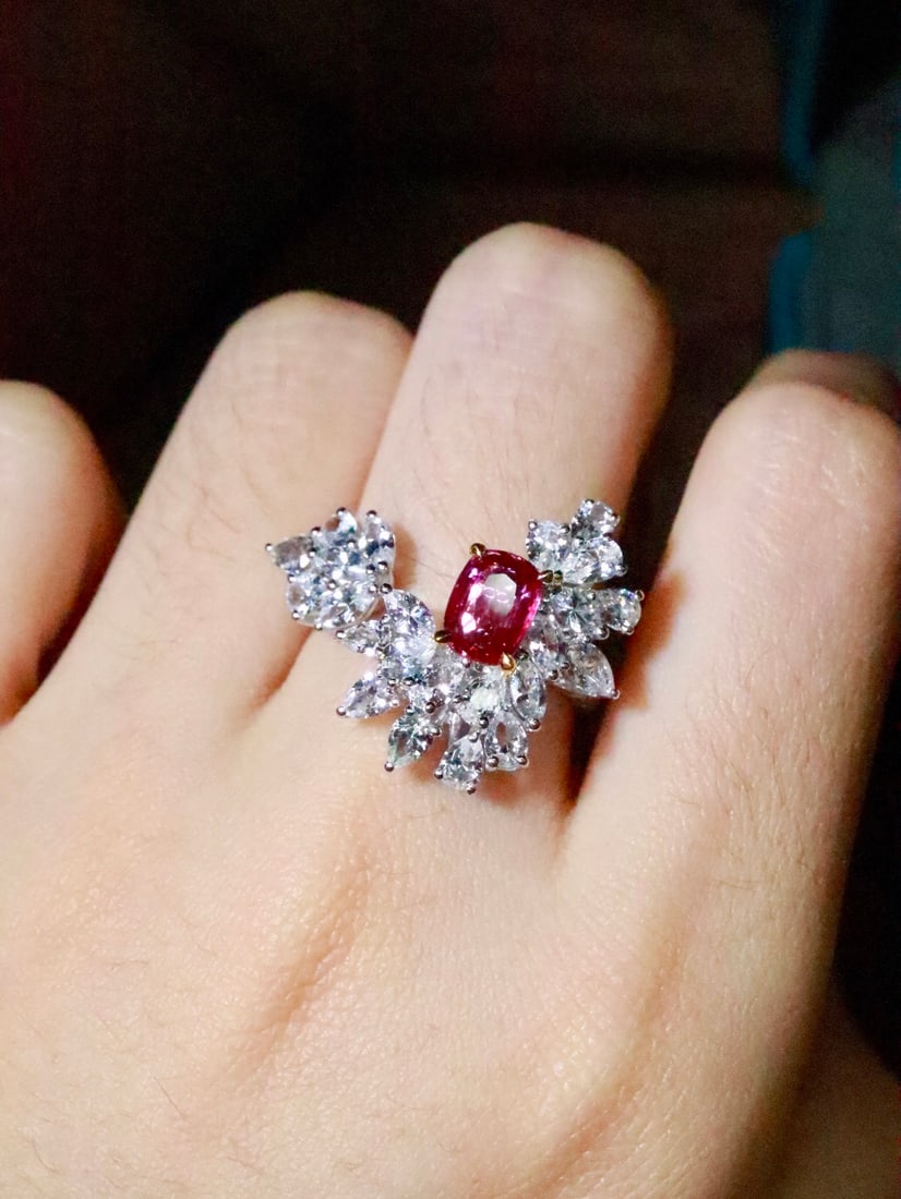 18K Gold Natural Unheated Ruby Ring - 5