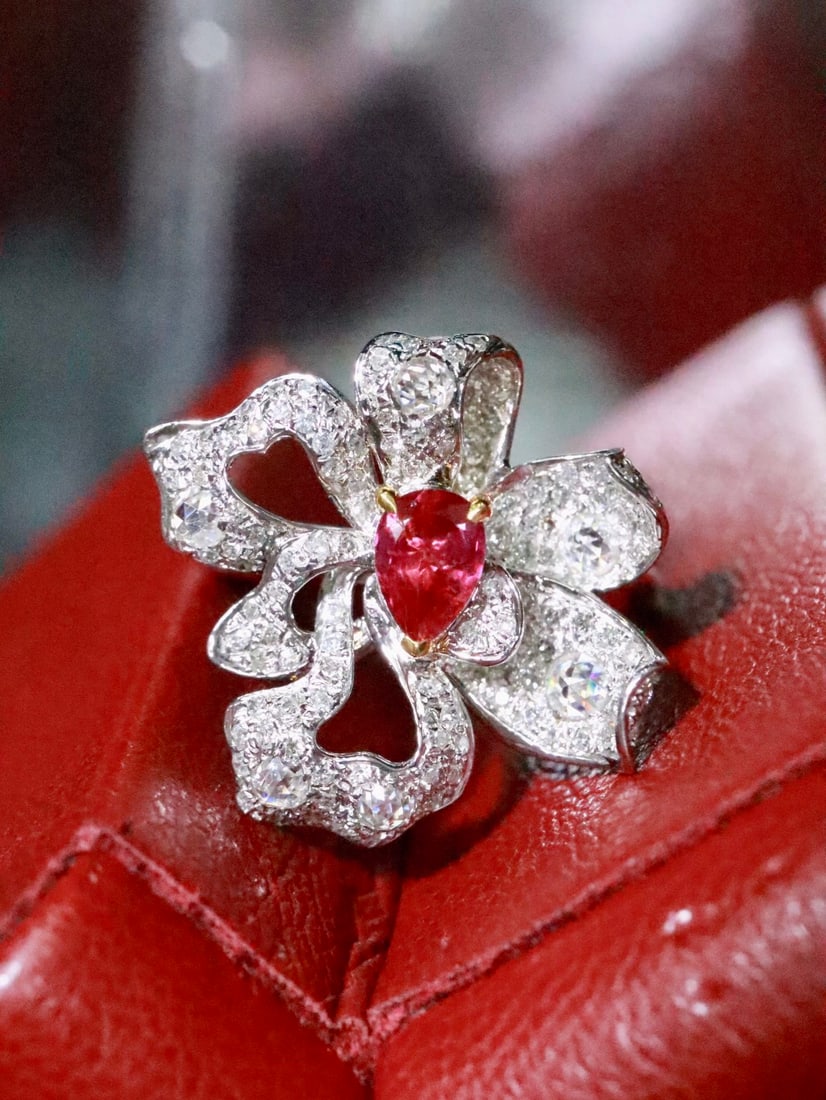 18K Gold Natural Unheated Ruby Ring - 3