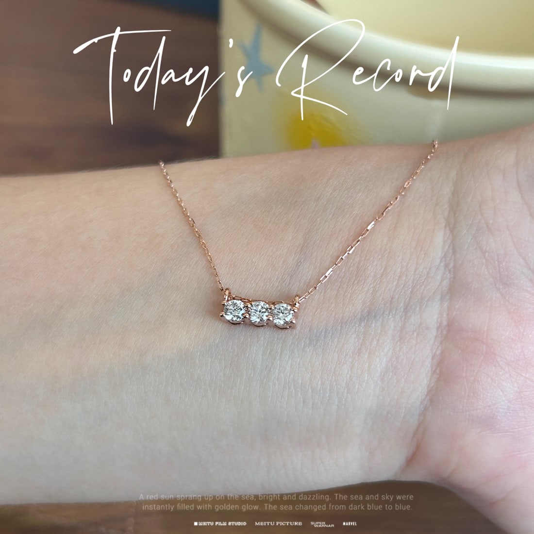 18K Gold Lab-Grown Diamond Necklace: Title: 18K Gold Lab-Grown Diamond Necklace Description: This necklace features a minimalist design, symbolizing the beautiful bonds of love, family, and friendship. The arrangement of three diamonds