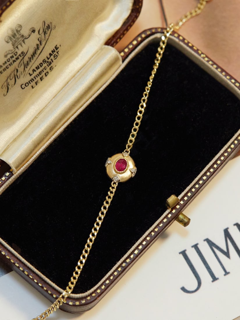 18K Gold Ruby Bracelet - 4