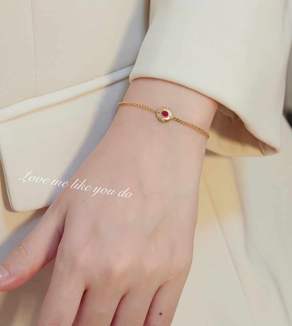 18K Gold Ruby Bracelet - 6