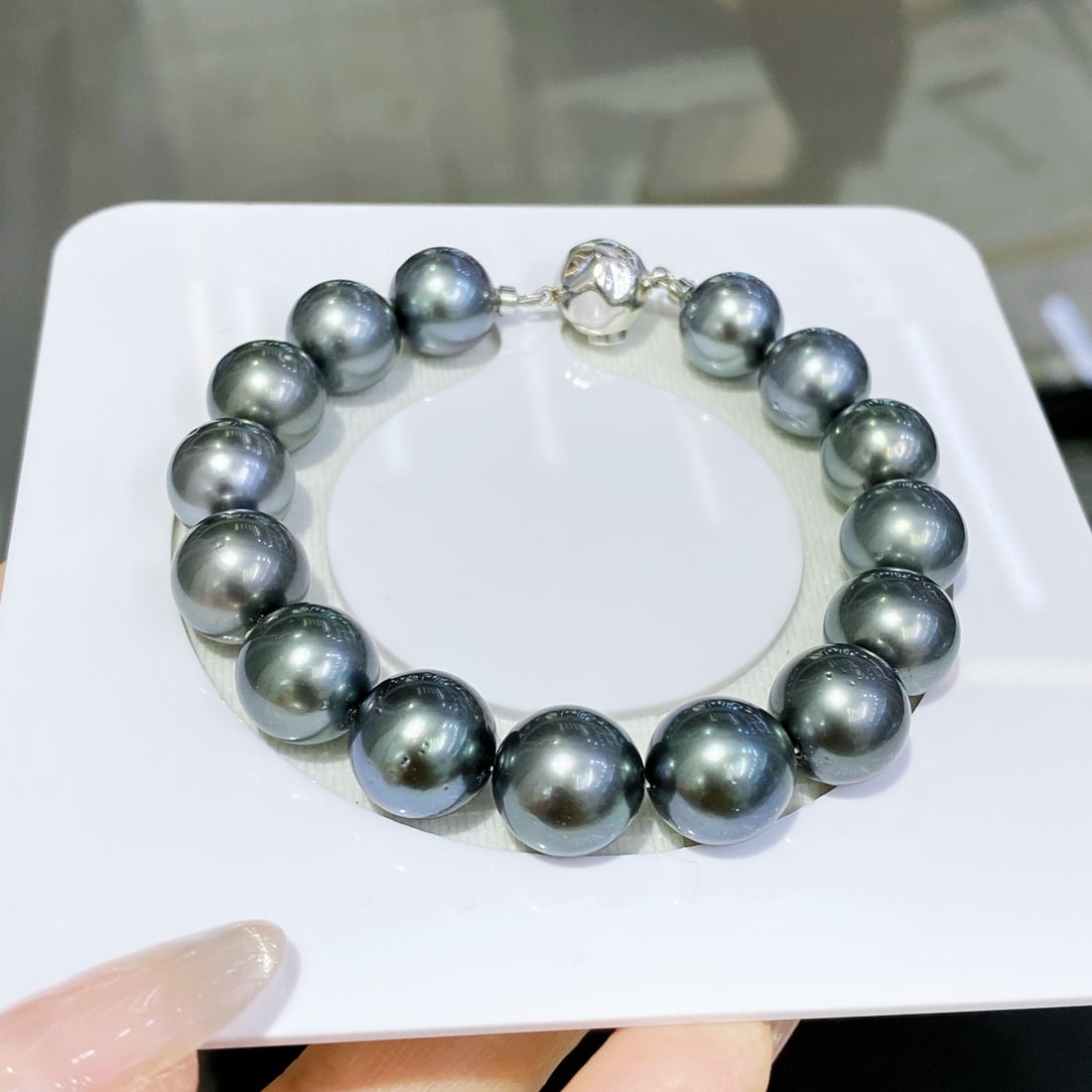 Sterling Silver Tahitian Pearl Bracelet - 3