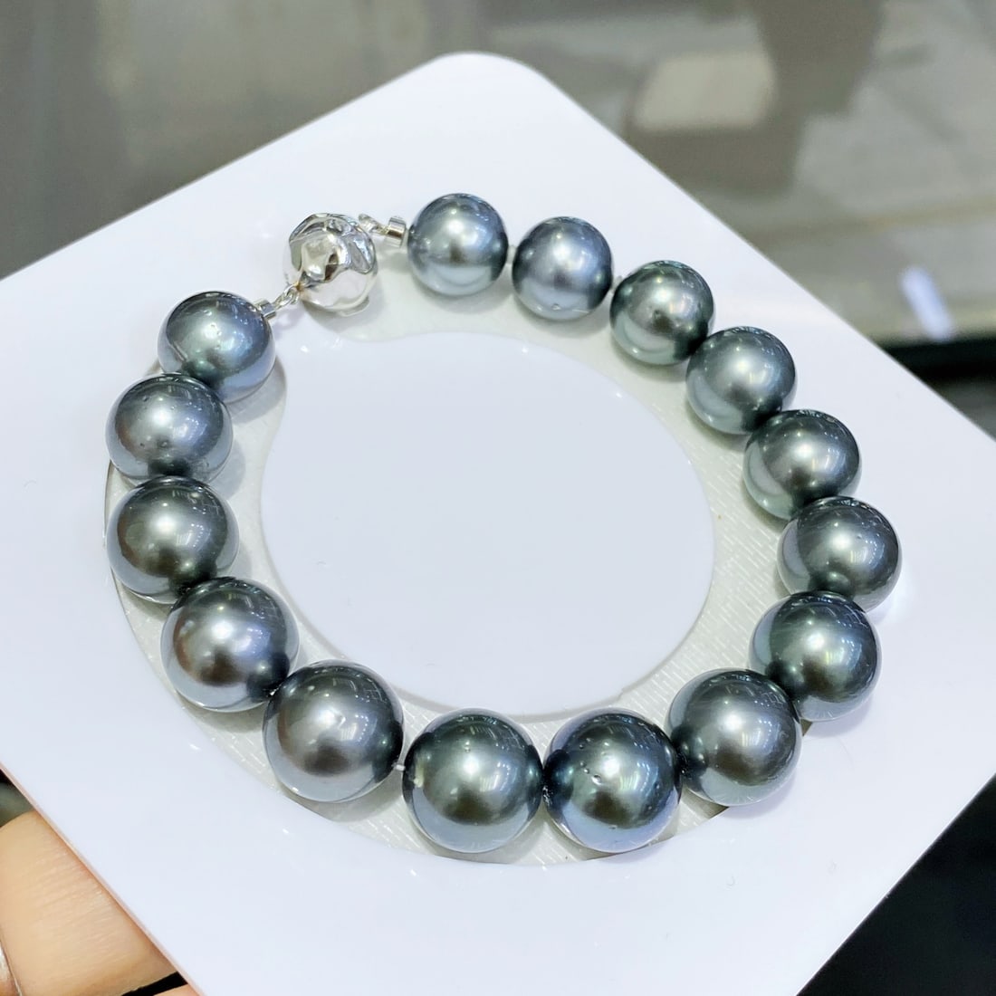 Sterling Silver Tahitian Pearl Bracelet - 4