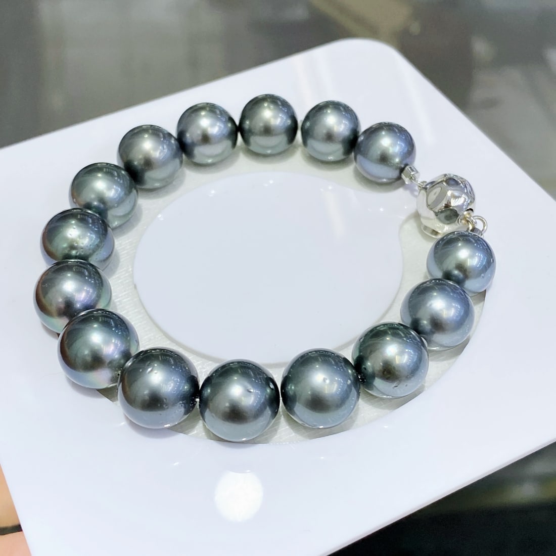 Sterling Silver Tahitian Pearl Bracelet - 5