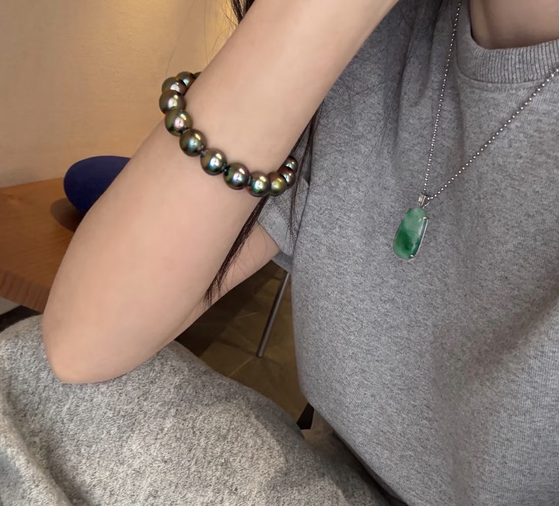 Sterling Silver Tahitian Pearl Bracelet - 6