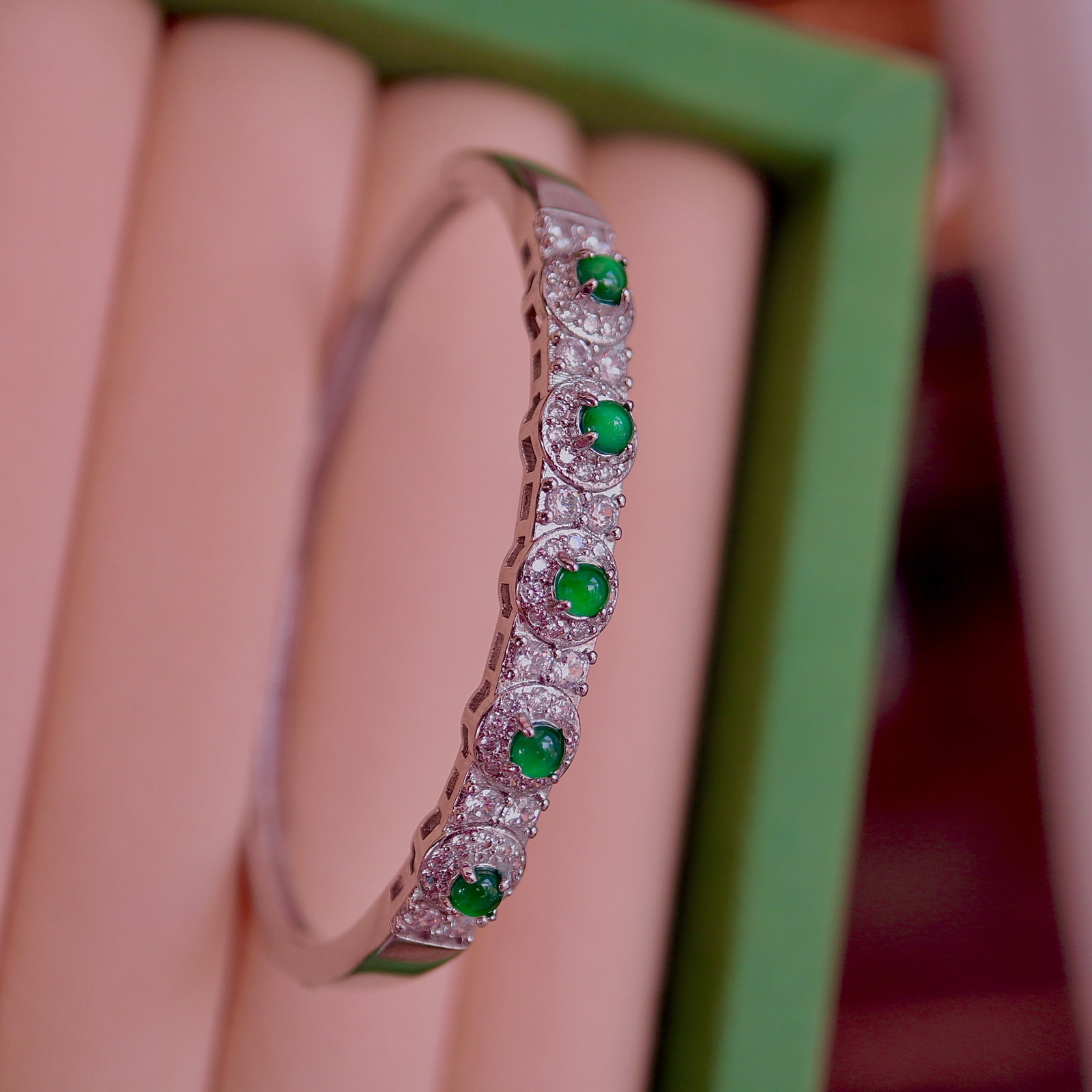 Natural jadeite bangle - 5