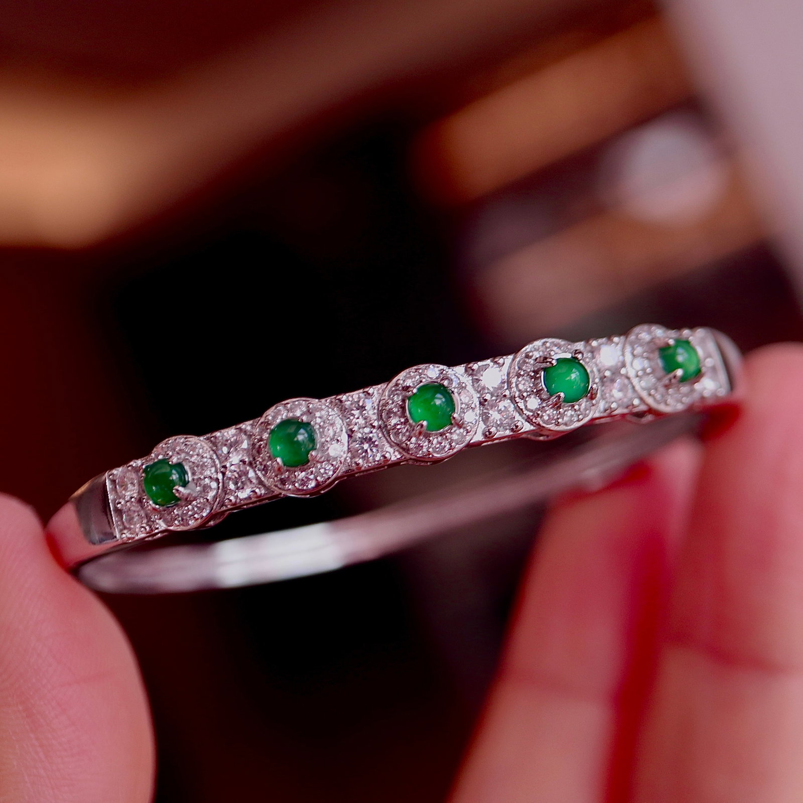 Natural jadeite bangle - 8