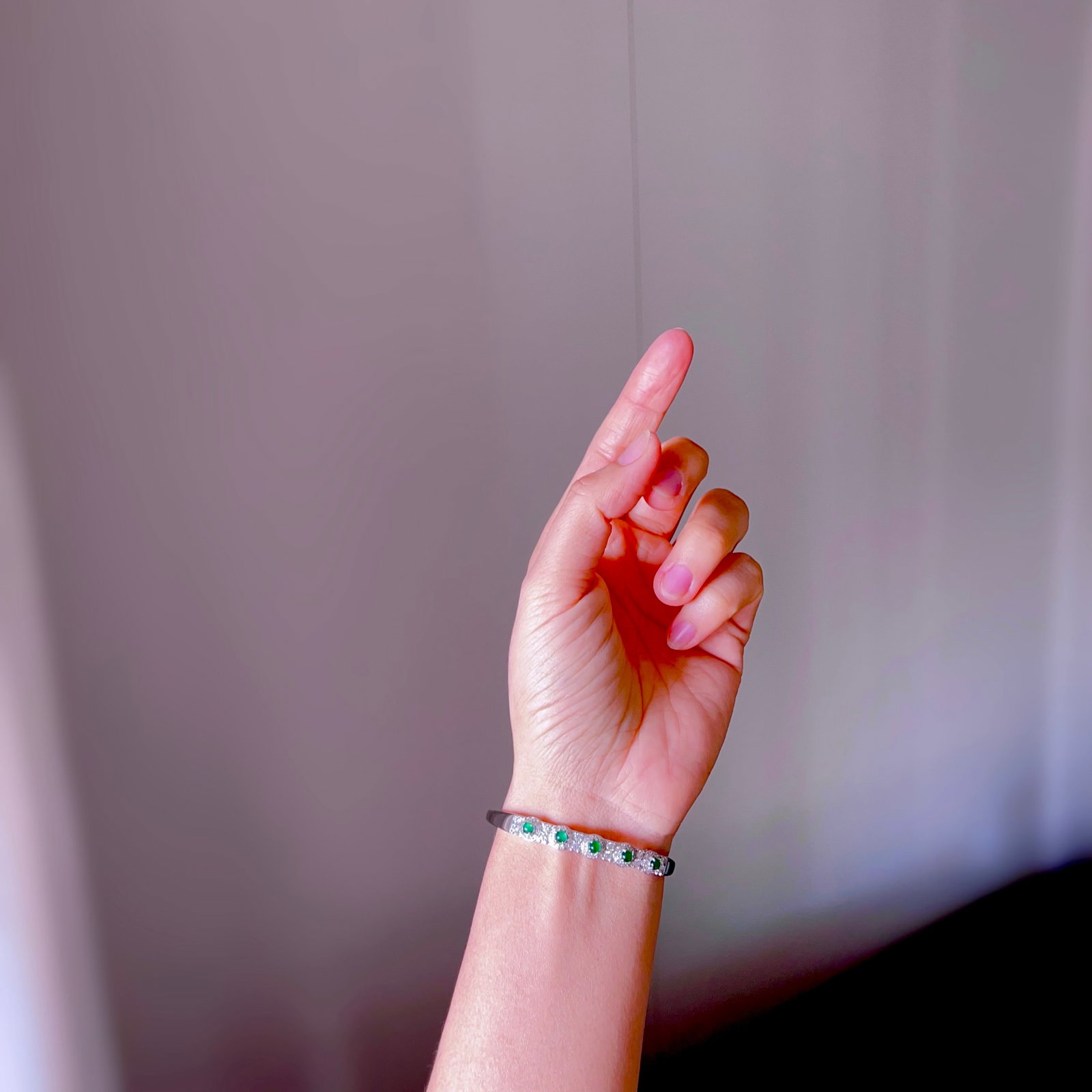 Natural jadeite bangle - 9