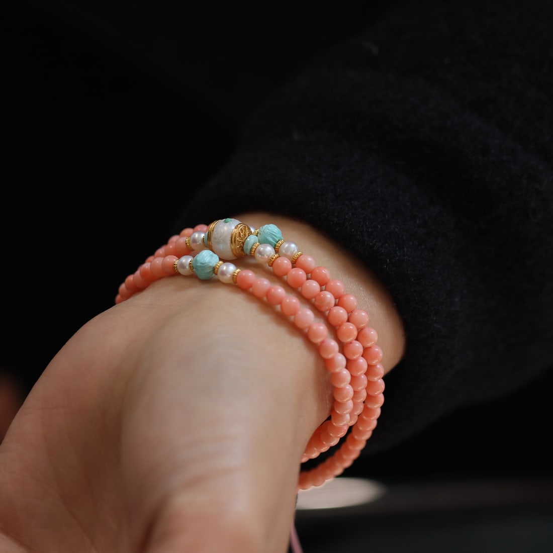 Natural Red Coral Bracelet - 7
