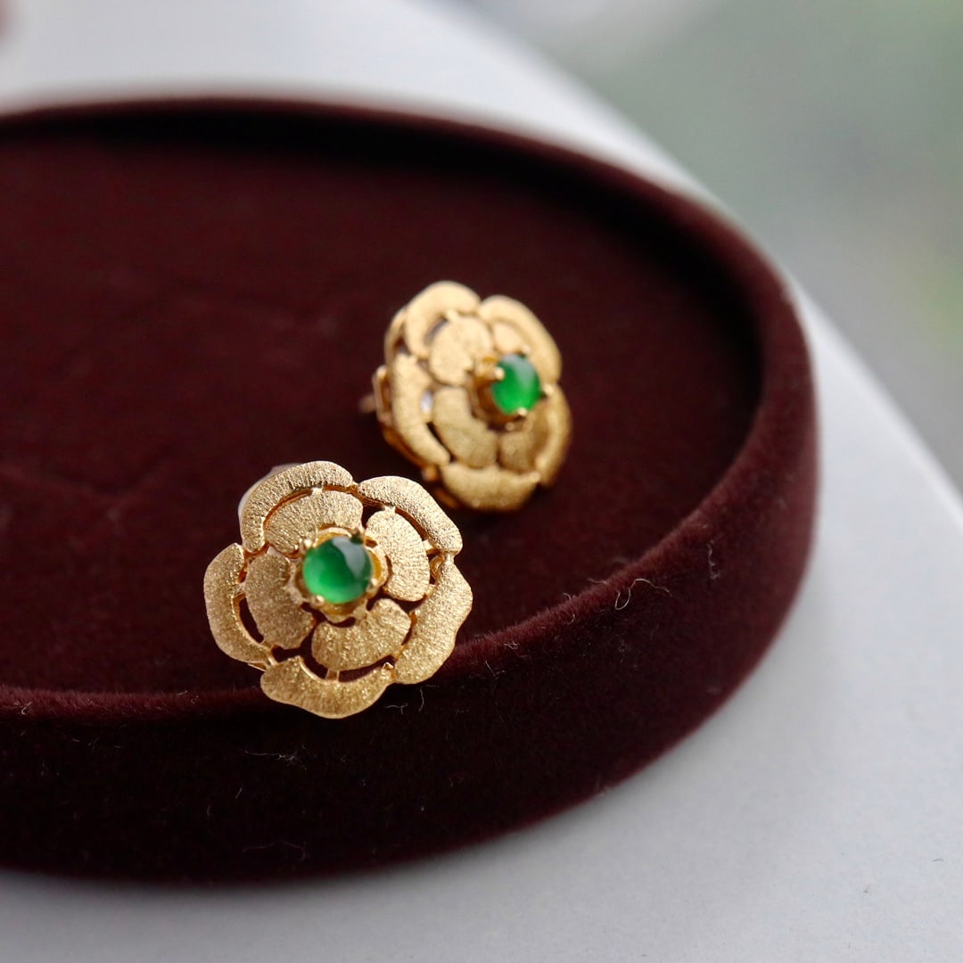Natural Jade Earrings - 3