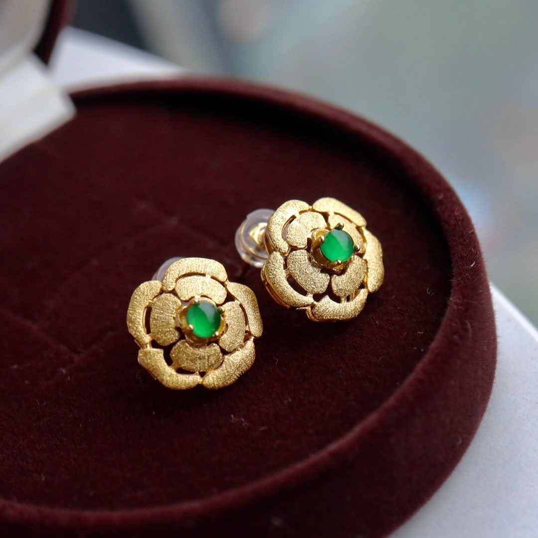 Natural Jade Earrings - 4