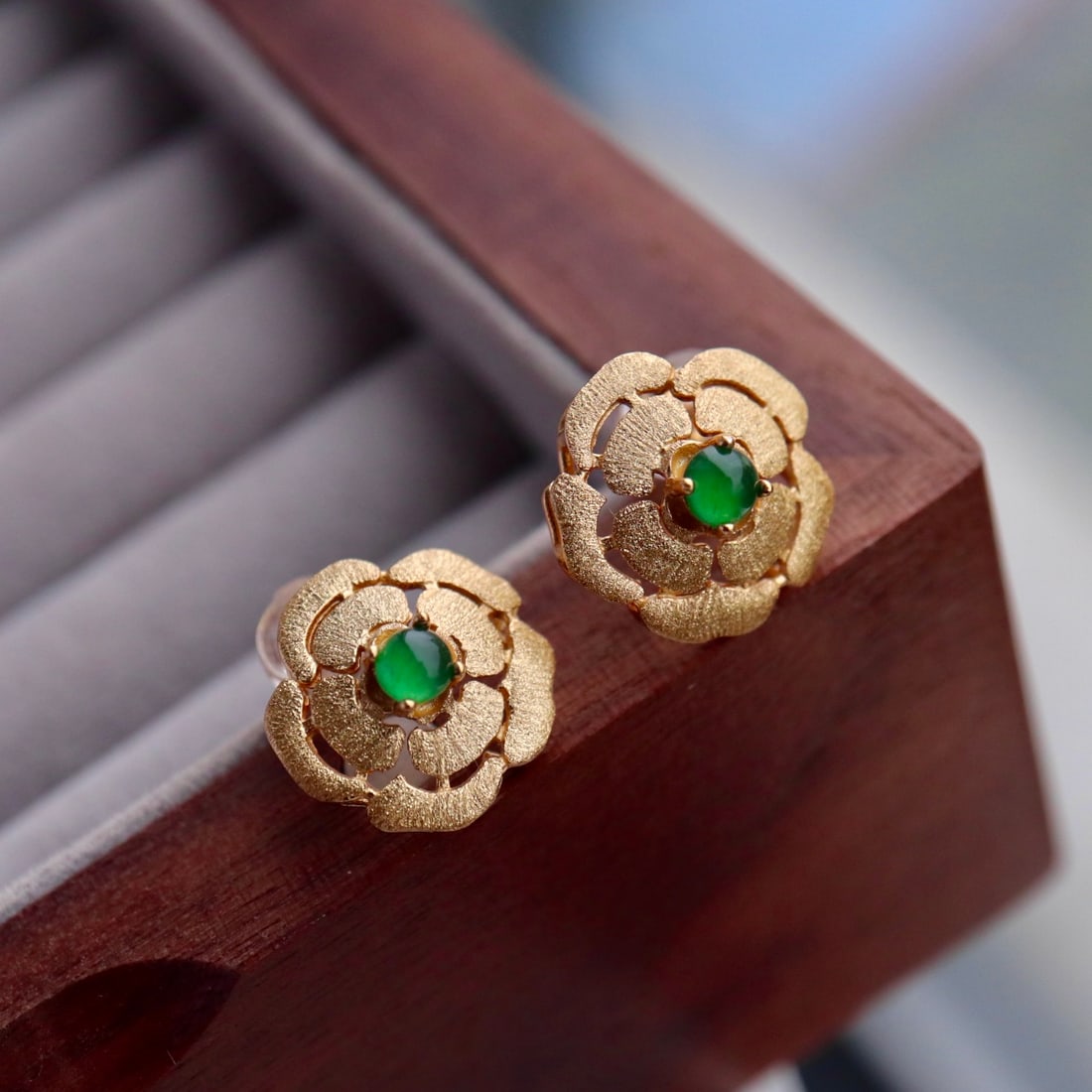 Natural Jade Earrings - 5