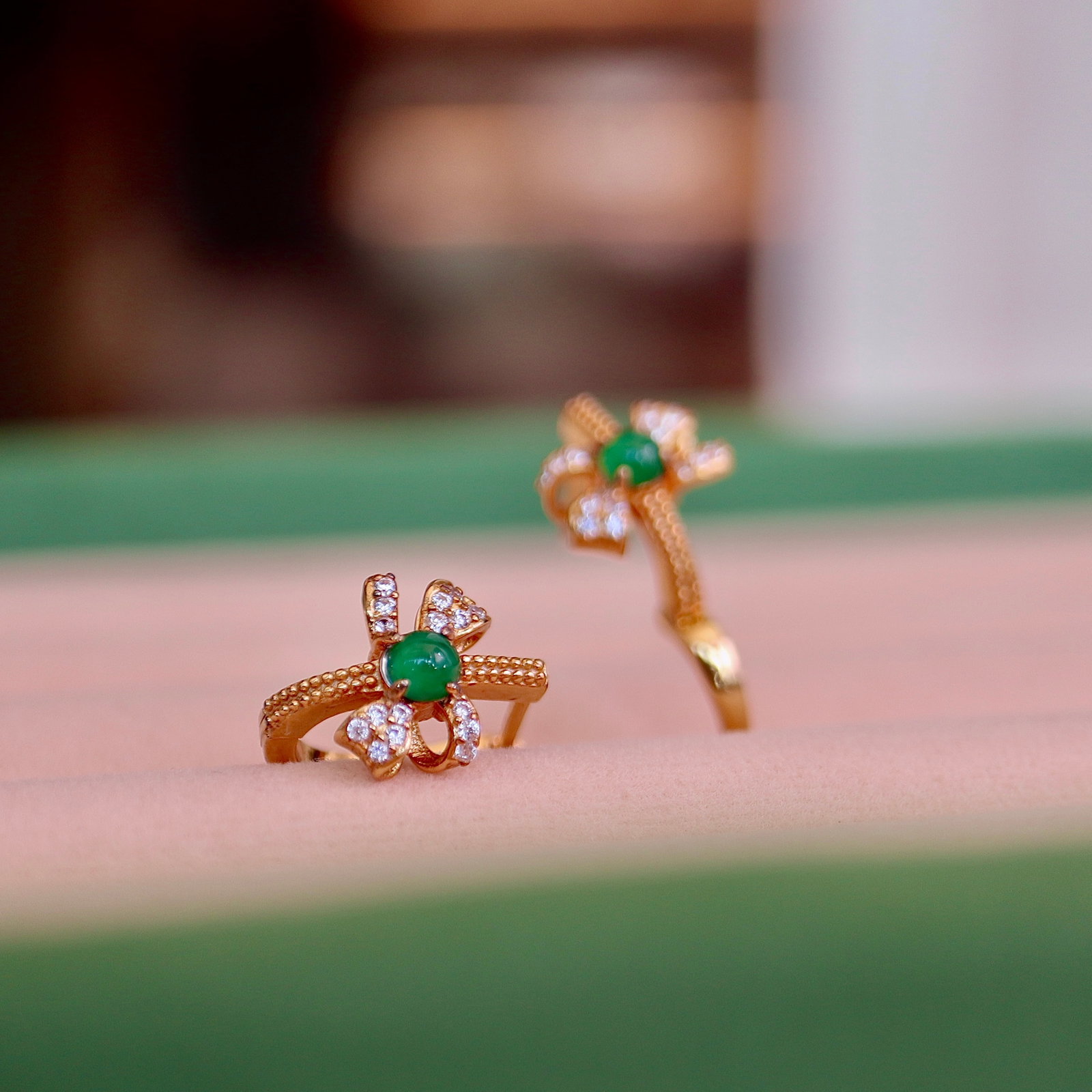 Natural Jade Earrings - 3