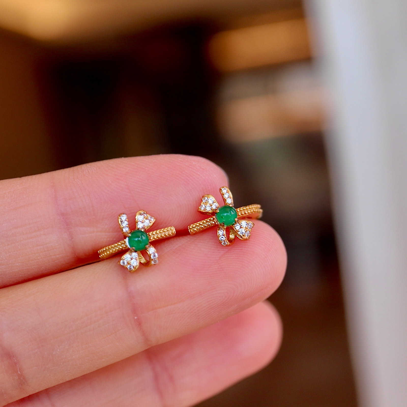 Natural Jade Earrings - 8