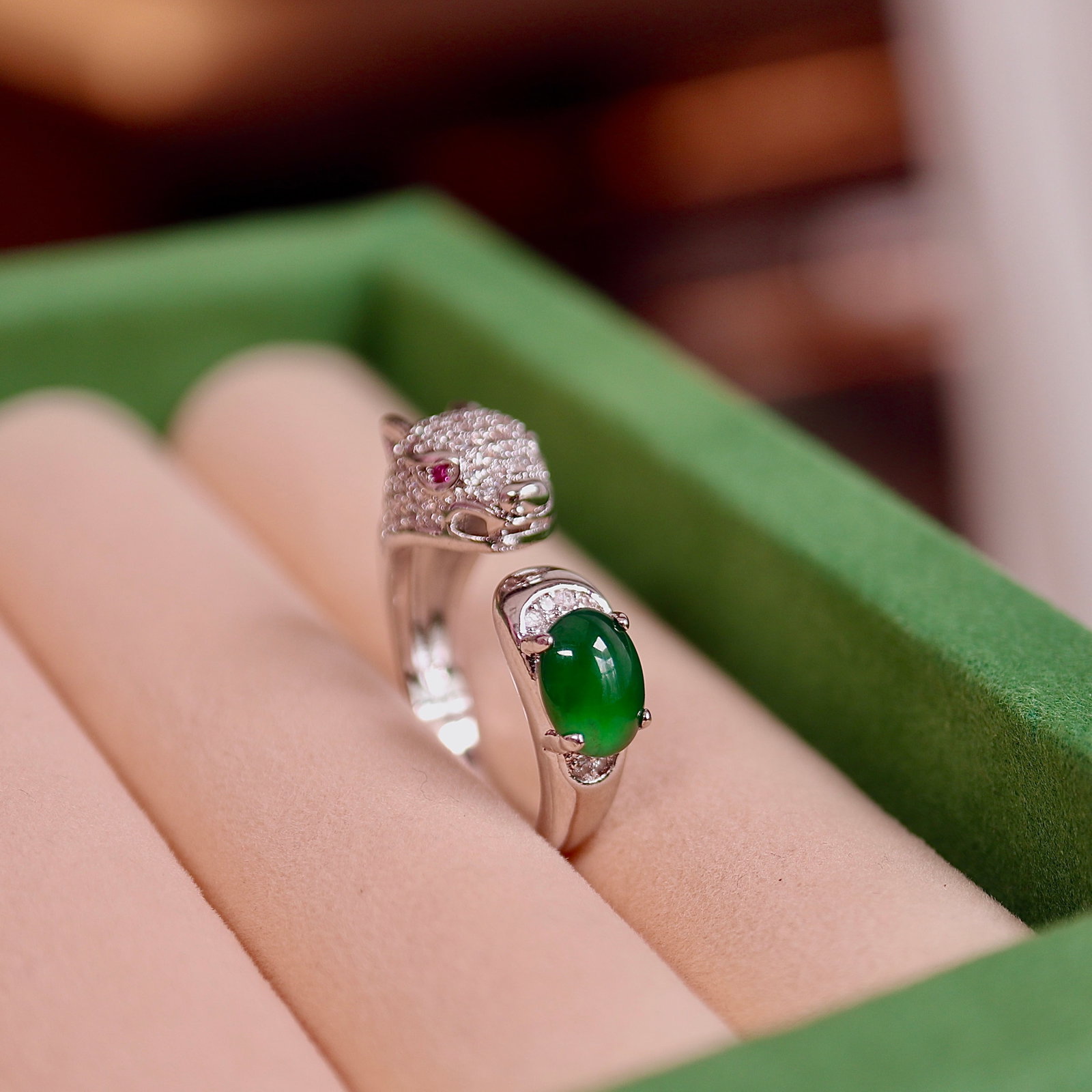 Natural Jadeite Ring - 4