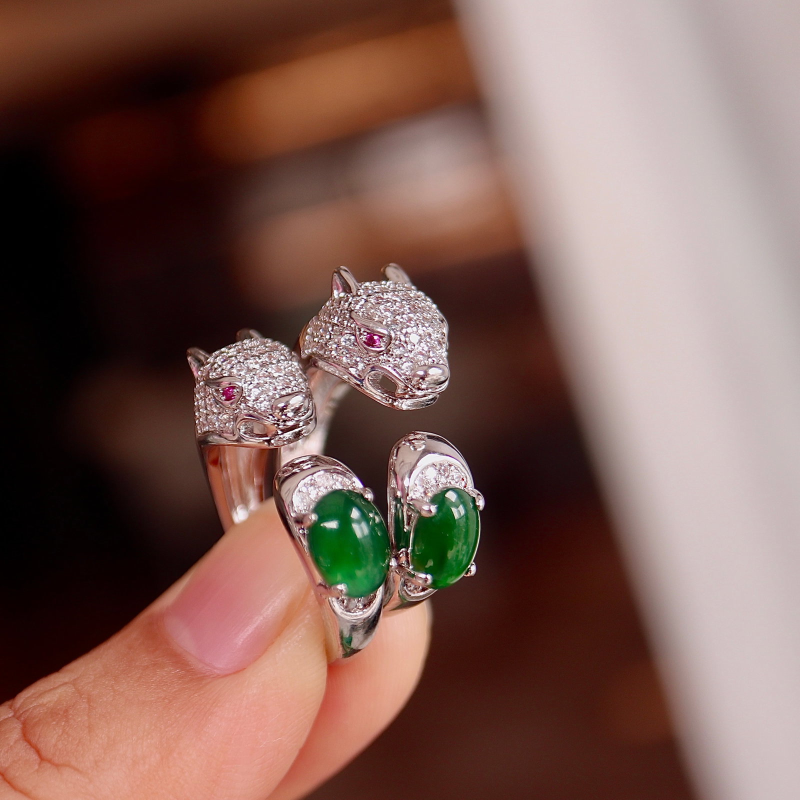 Natural Jadeite Ring - 6