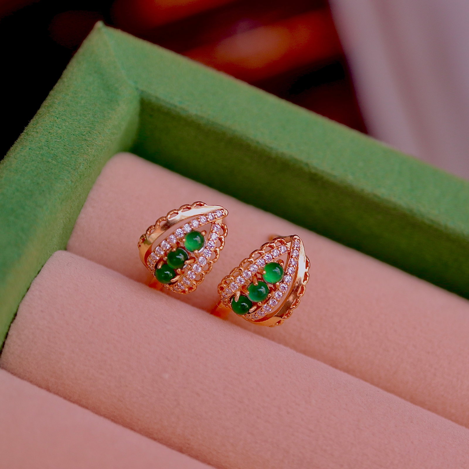S925 Silver Natural Jade Ear Cuffs - 4