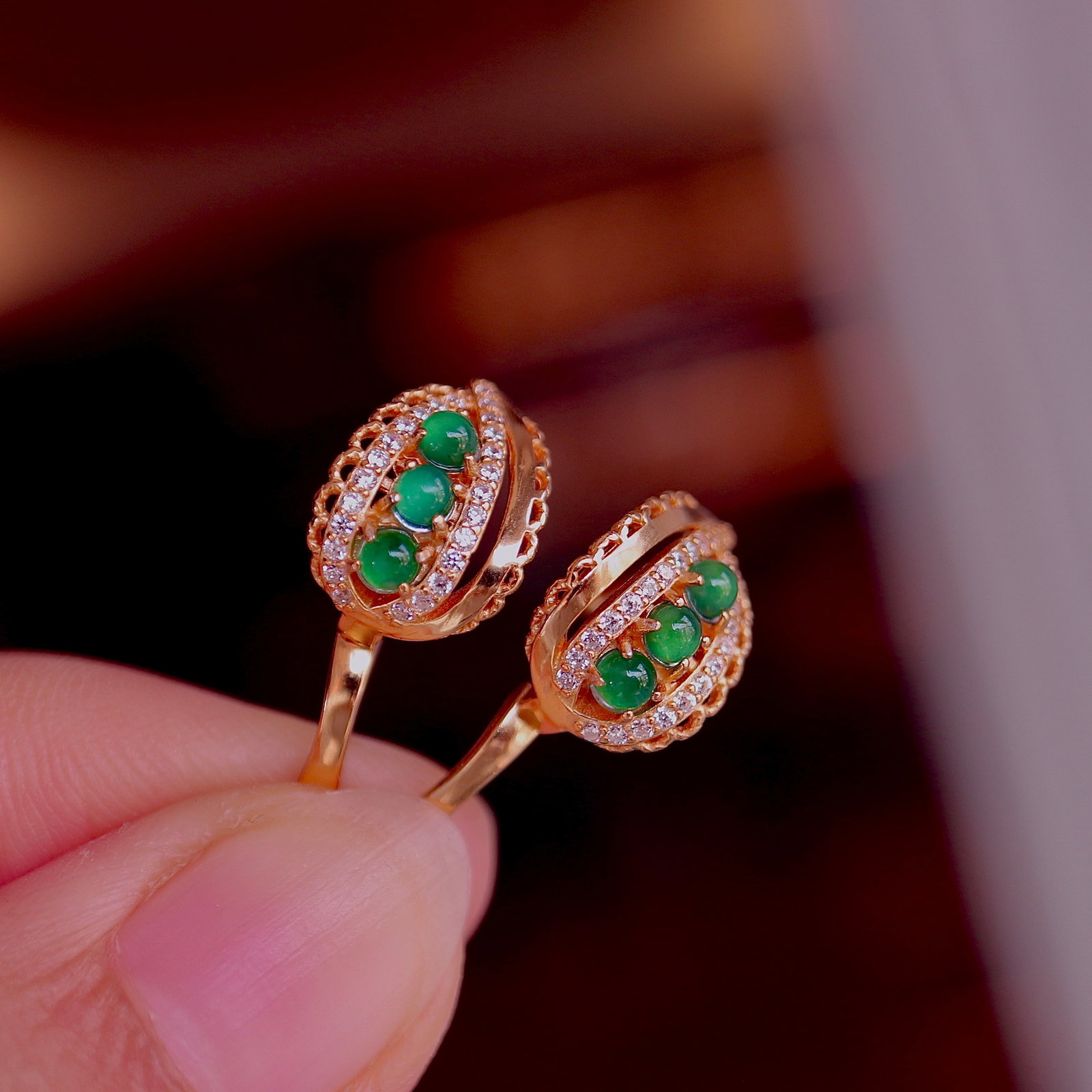 S925 Silver Natural Jade Ear Cuffs - 6