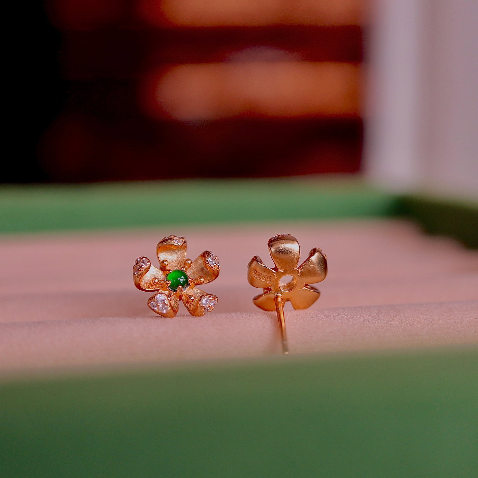 S925 Silver Natural Jade Earrings - 3