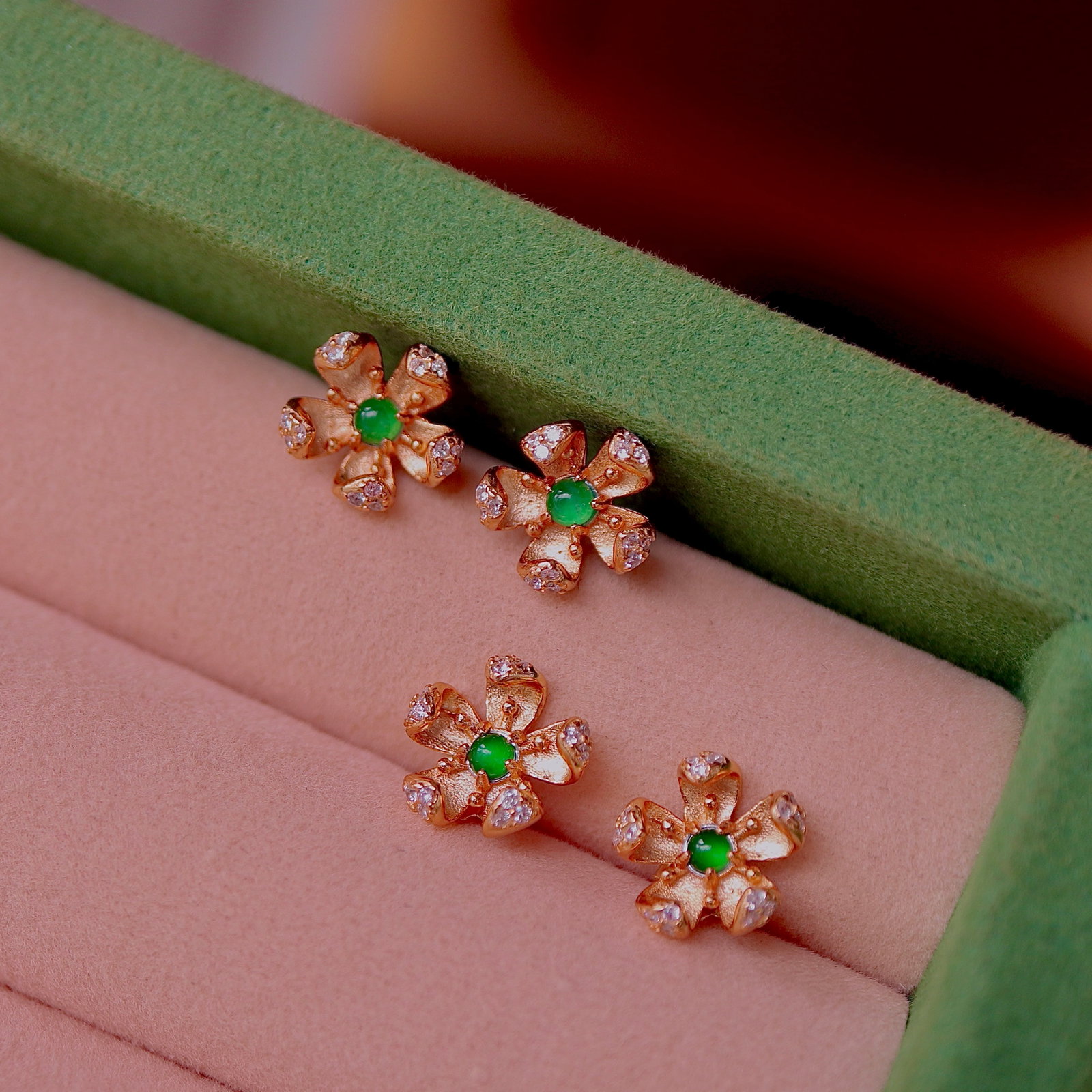 S925 Silver Natural Jade Earrings - 6