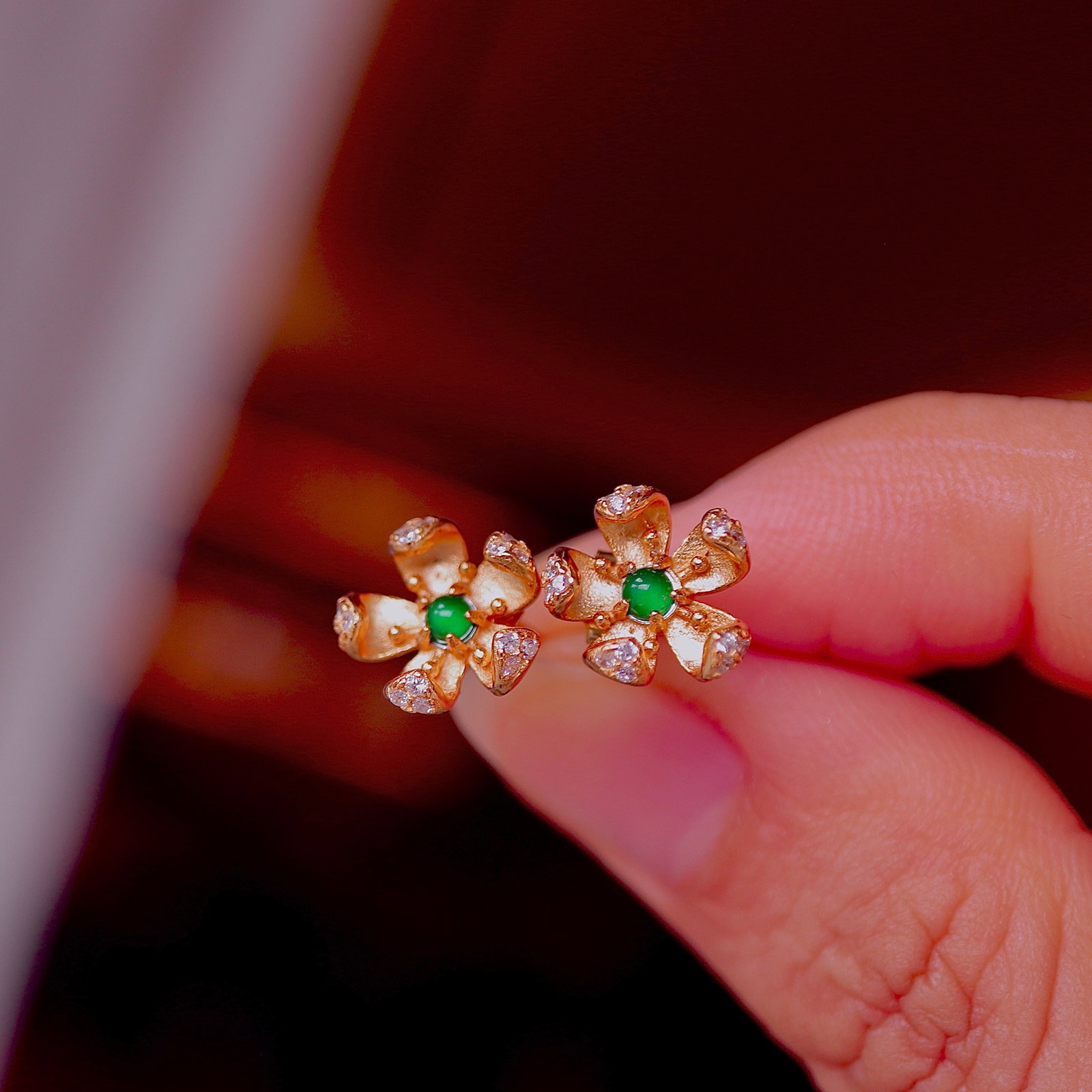 S925 Silver Natural Jade Earrings - 7