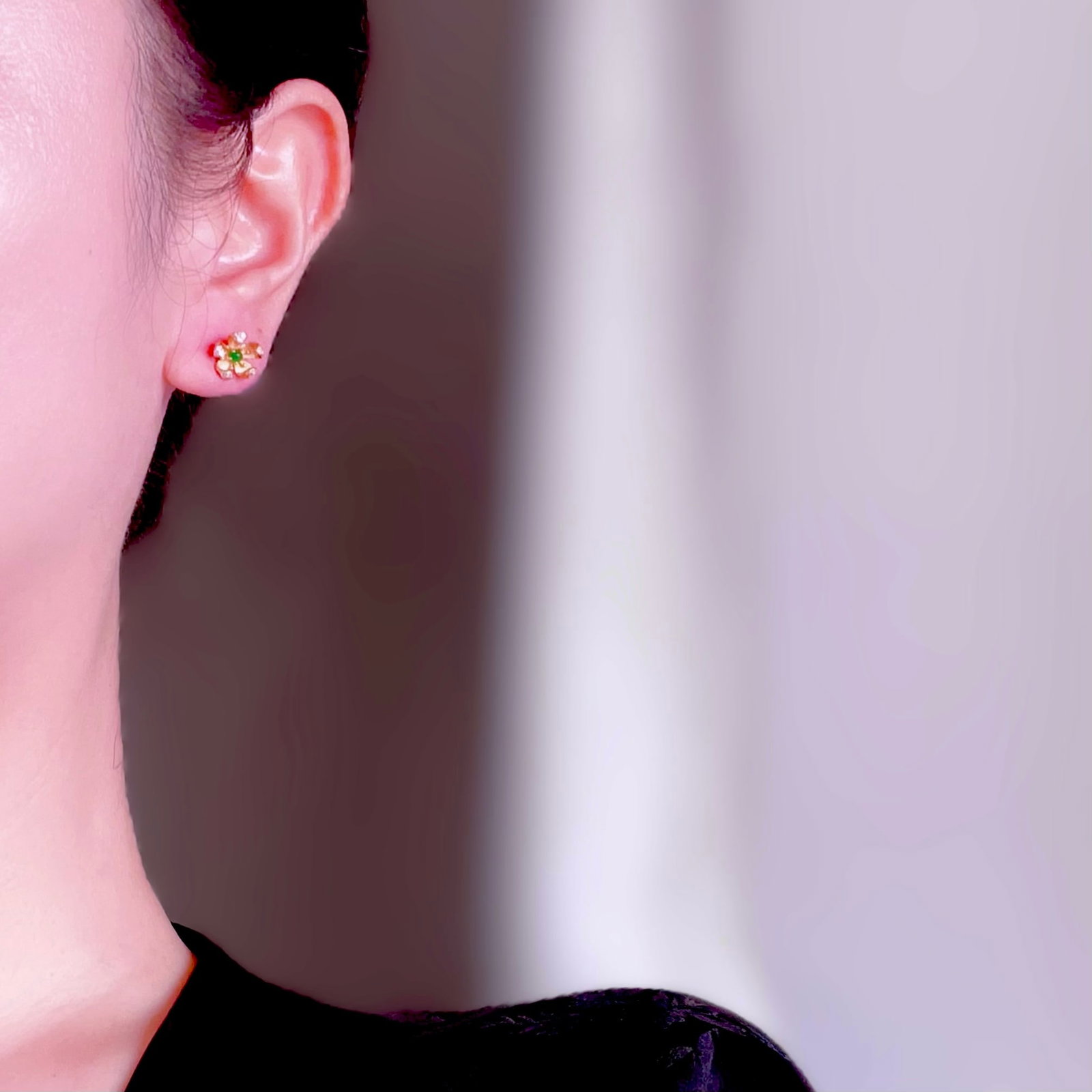 S925 Silver Natural Jade Earrings - 9