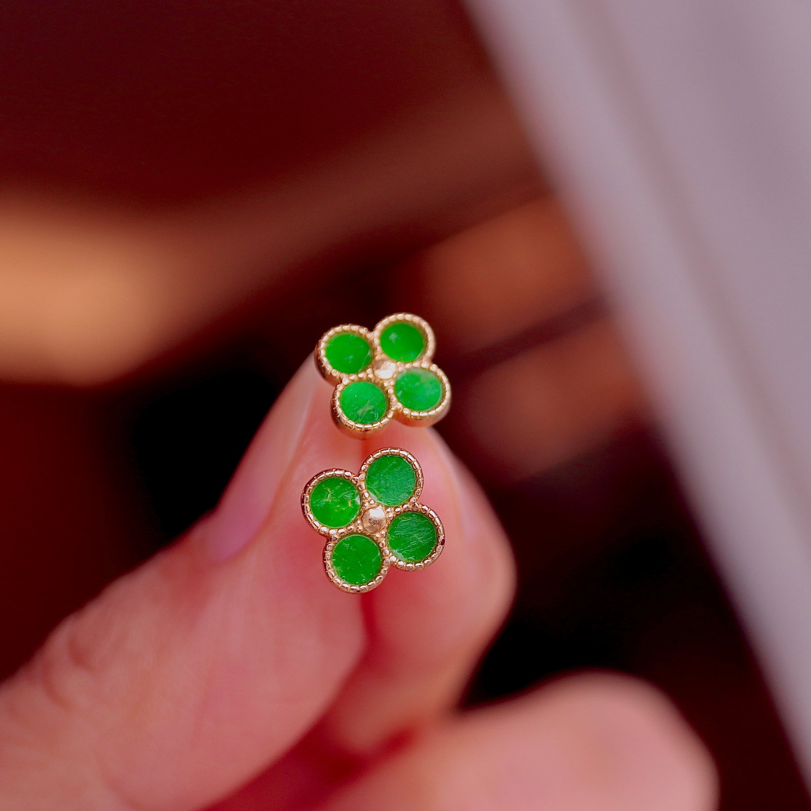 S925 Silver Natural Jade Earrings - 5