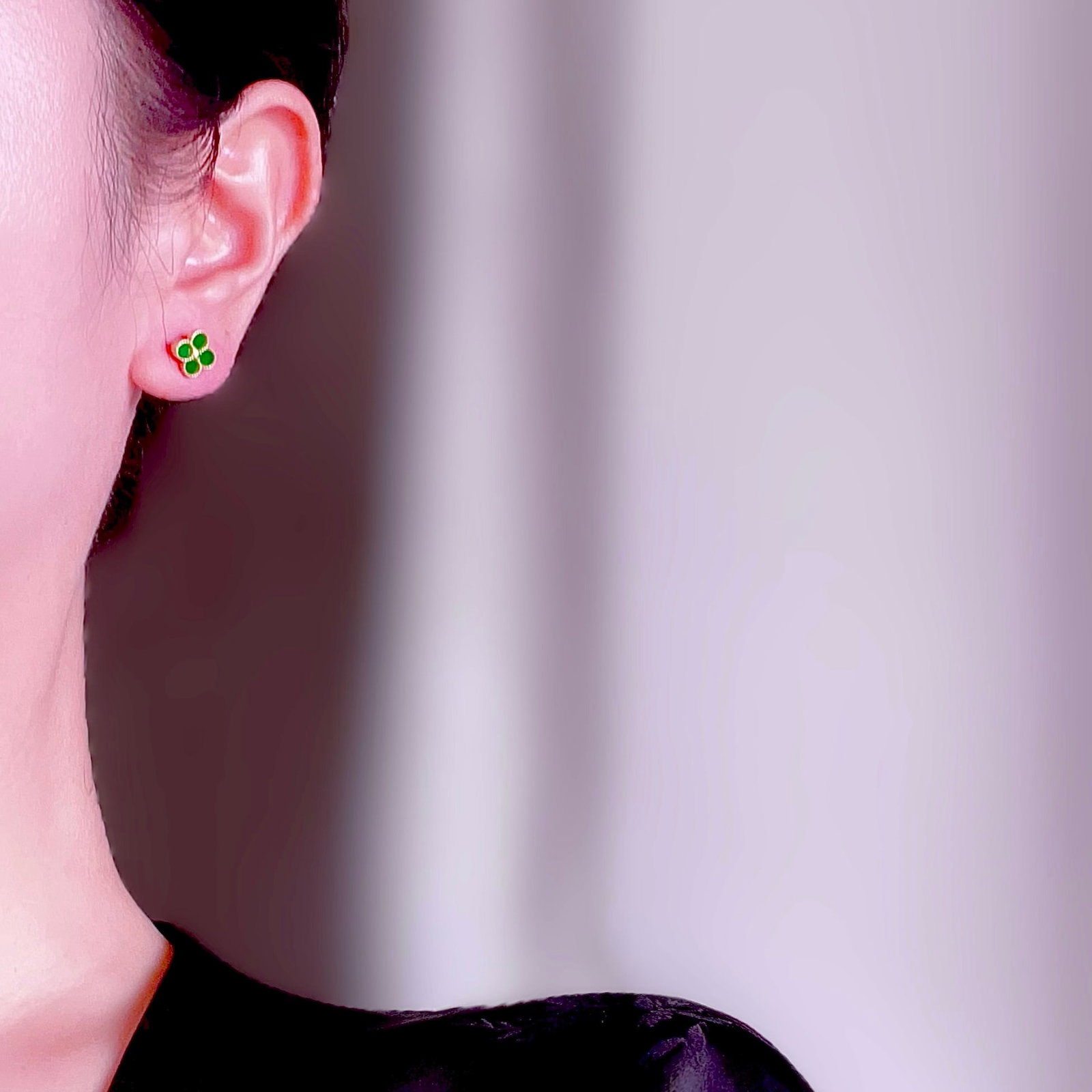 S925 Silver Natural Jade Earrings - 7