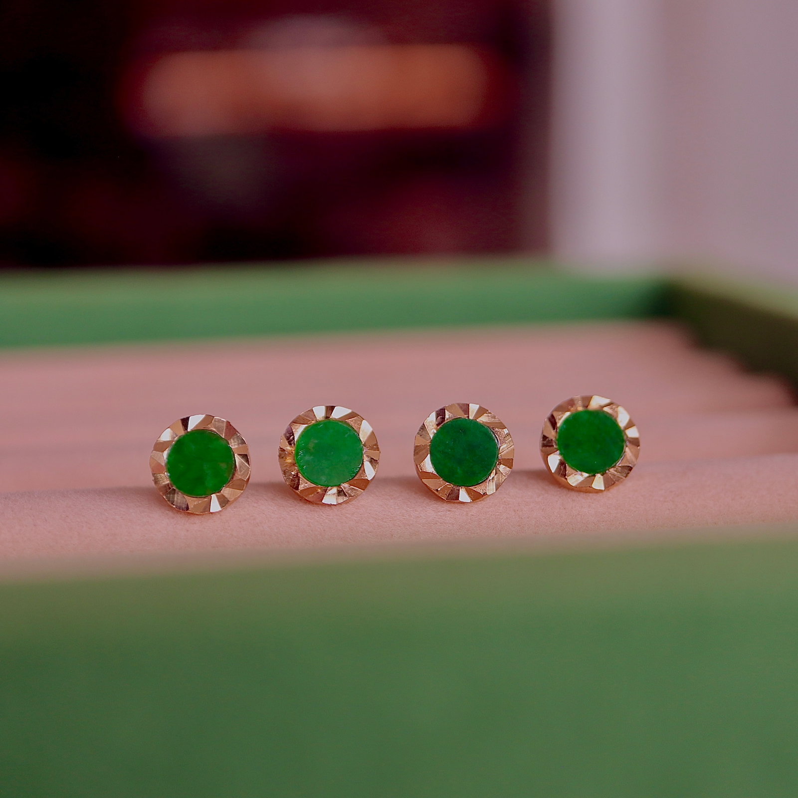 S925 Silver Natural Jadeite Earrings - 2