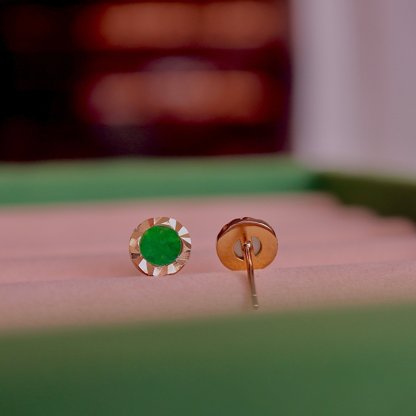 S925 Silver Natural Jadeite Earrings - 3