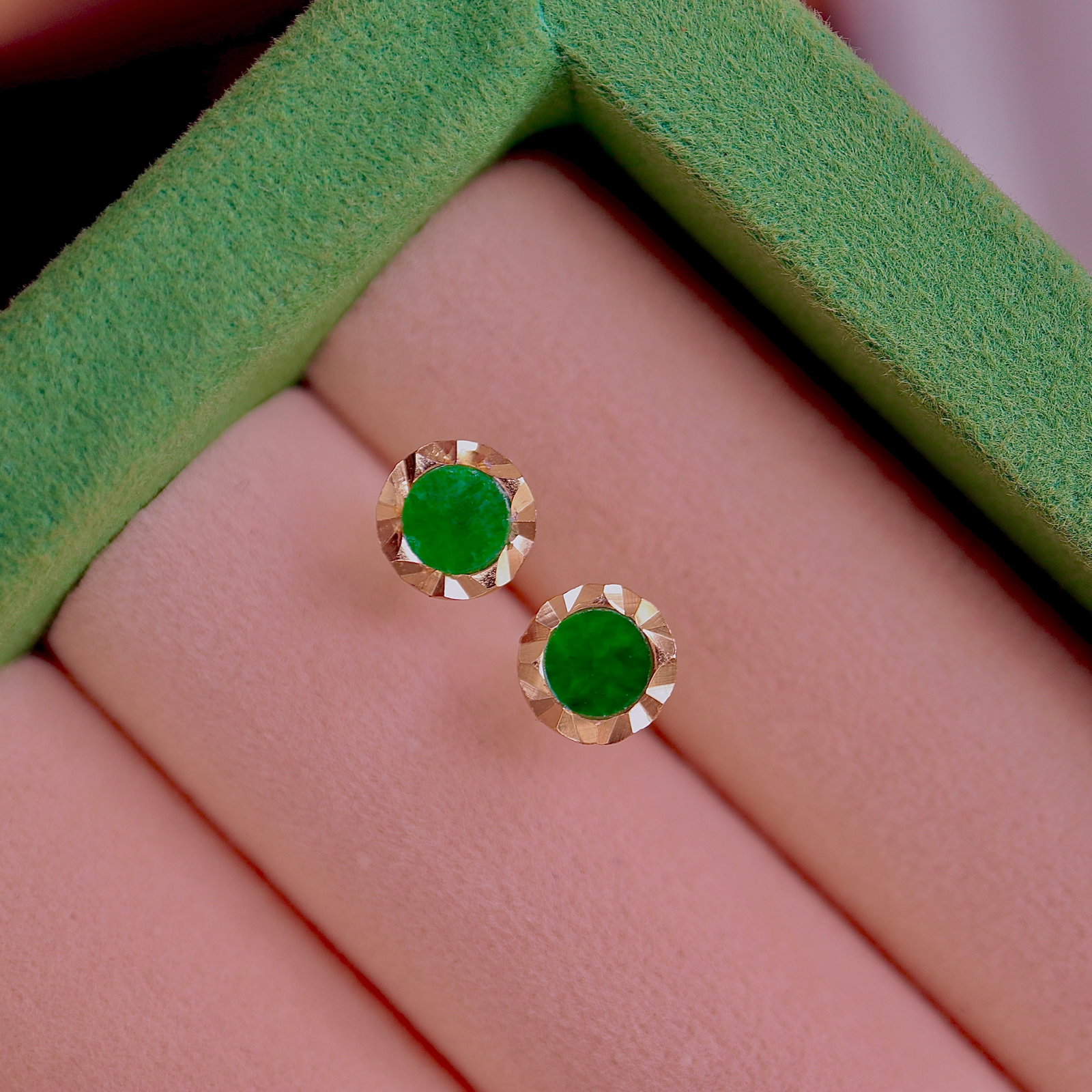 S925 Silver Natural Jadeite Earrings - 4