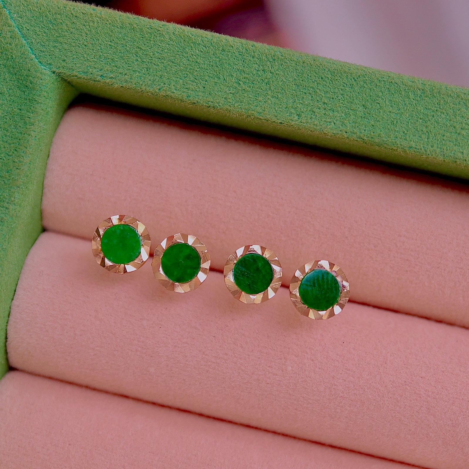 S925 Silver Natural Jadeite Earrings - 6