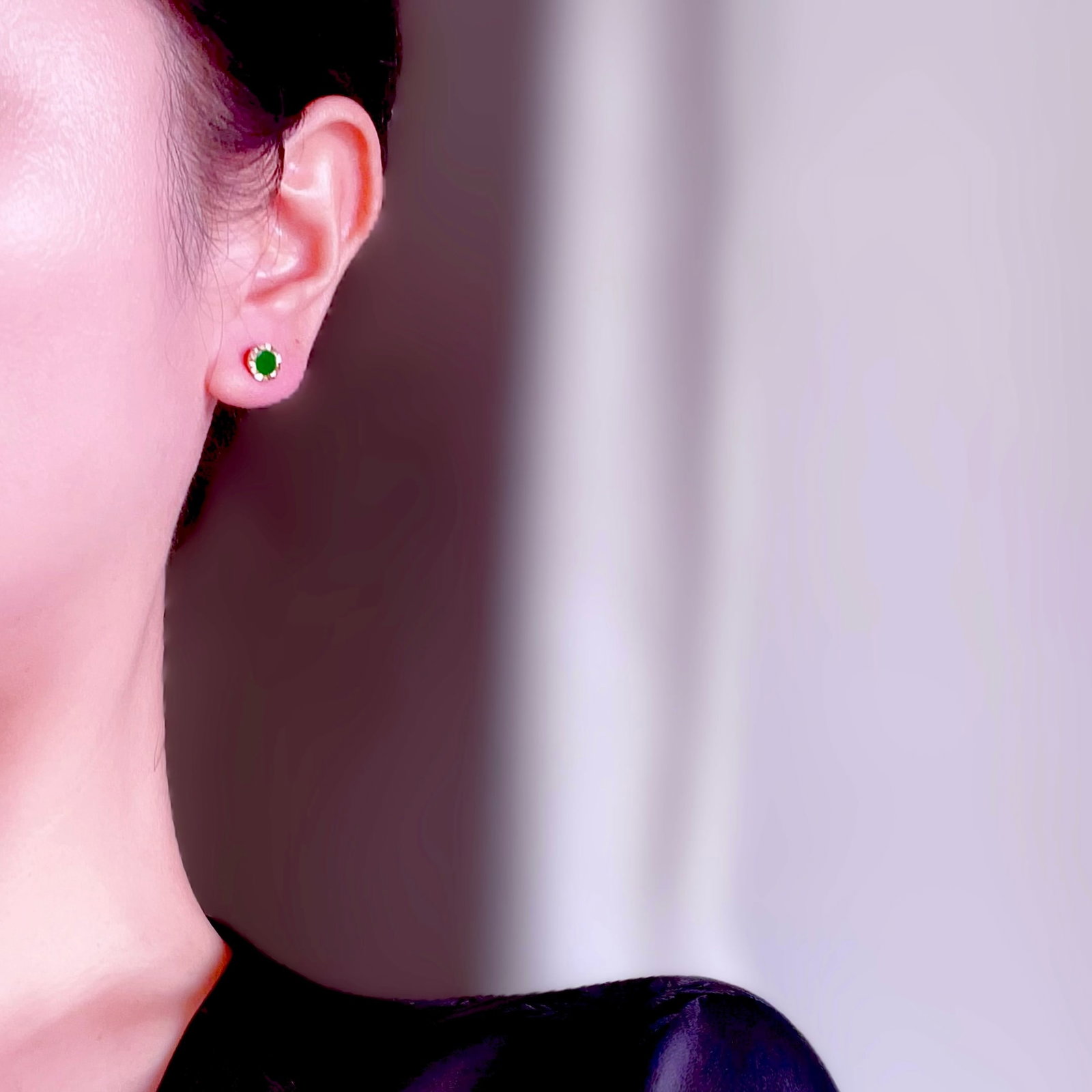 S925 Silver Natural Jadeite Earrings - 9